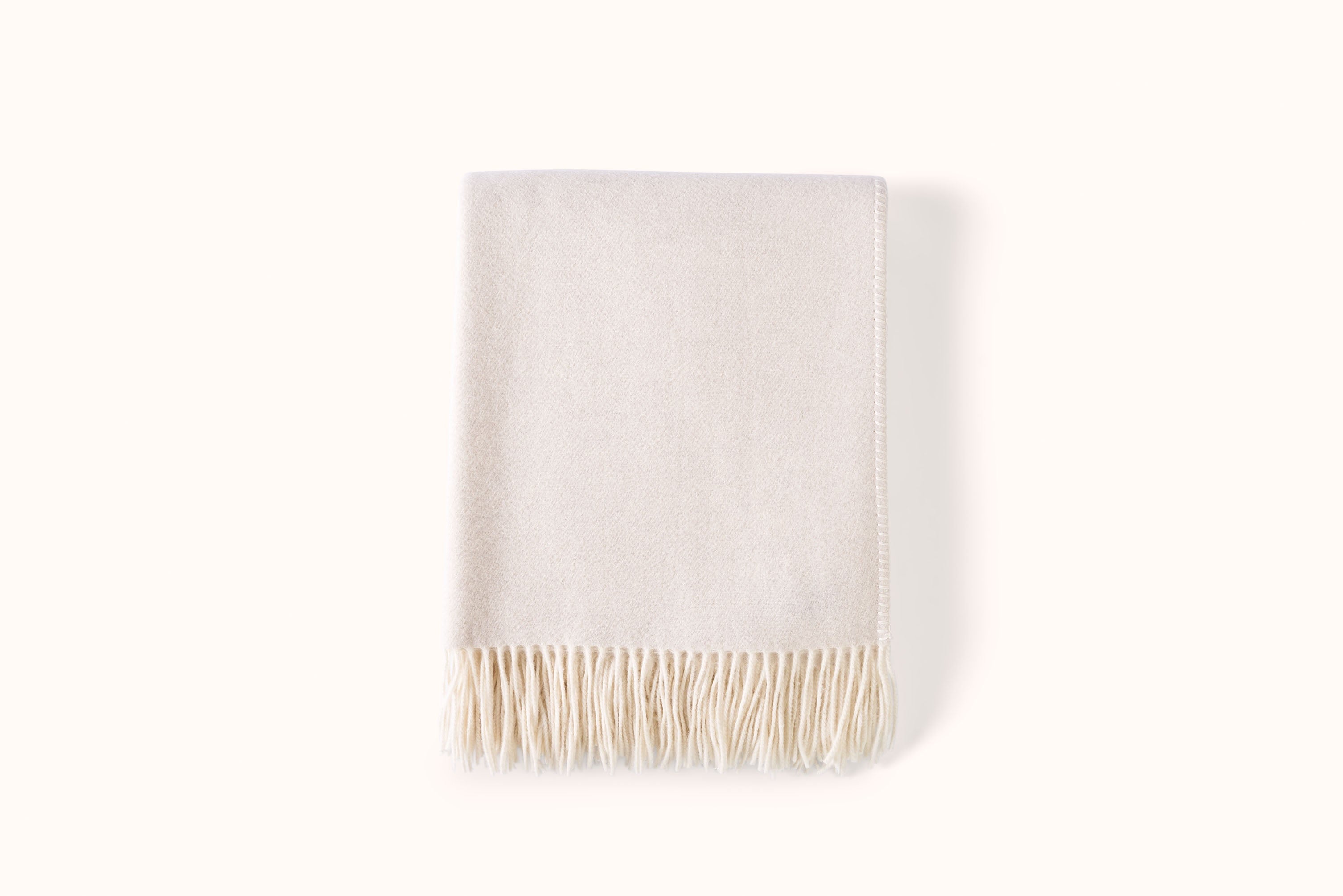 ALONPI ECRU AND PEARL DOUBLE-FACE CASHMERE THROW