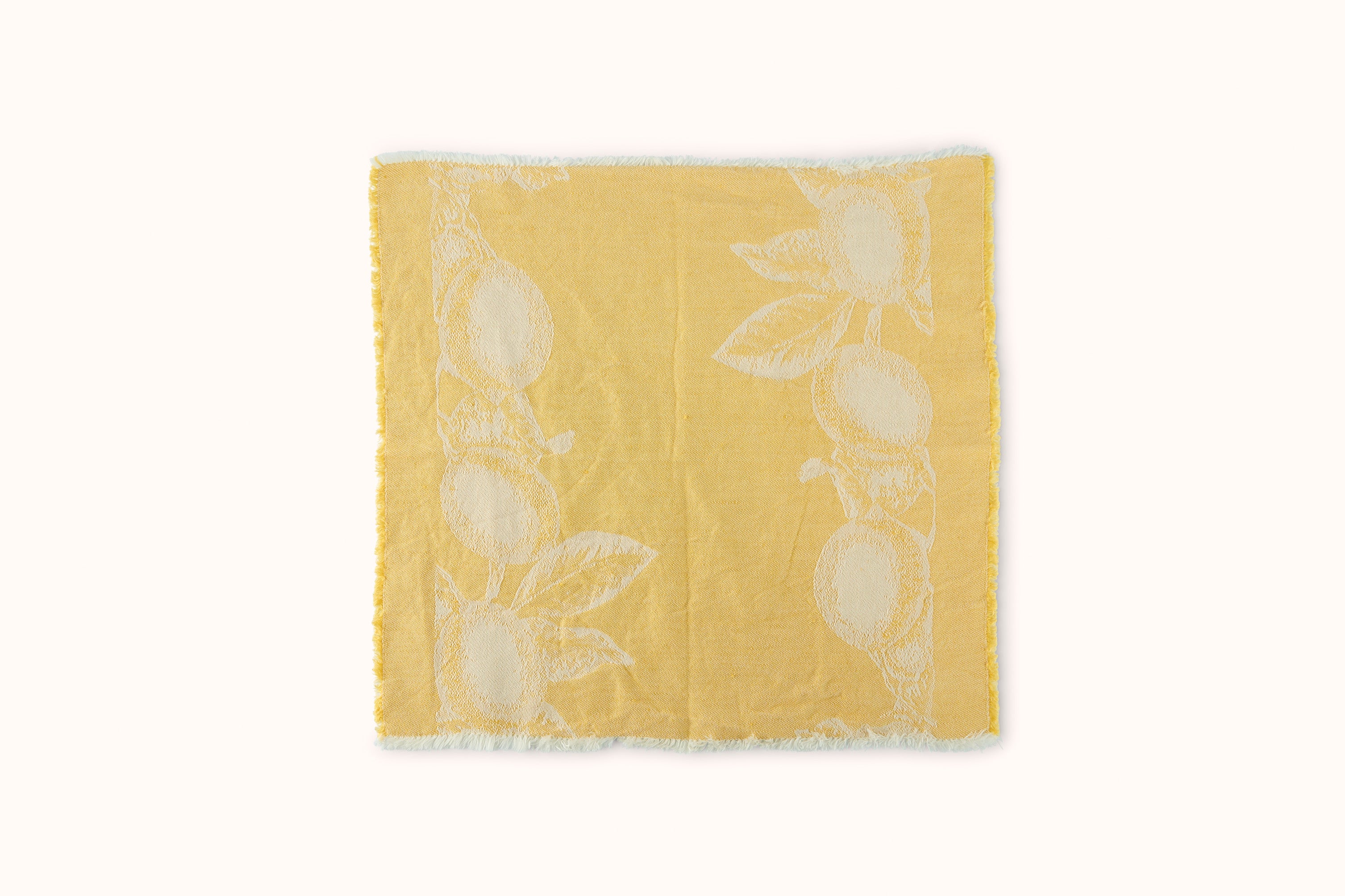 ARCOLAIO PLACED LEMONS FRINGE EDGE NAPKIN