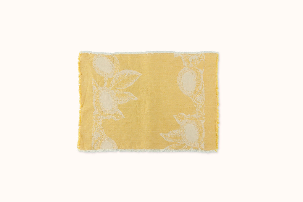 ARCOLAIO PLACED LEMONS FRINGE EDGE PLACEMAT