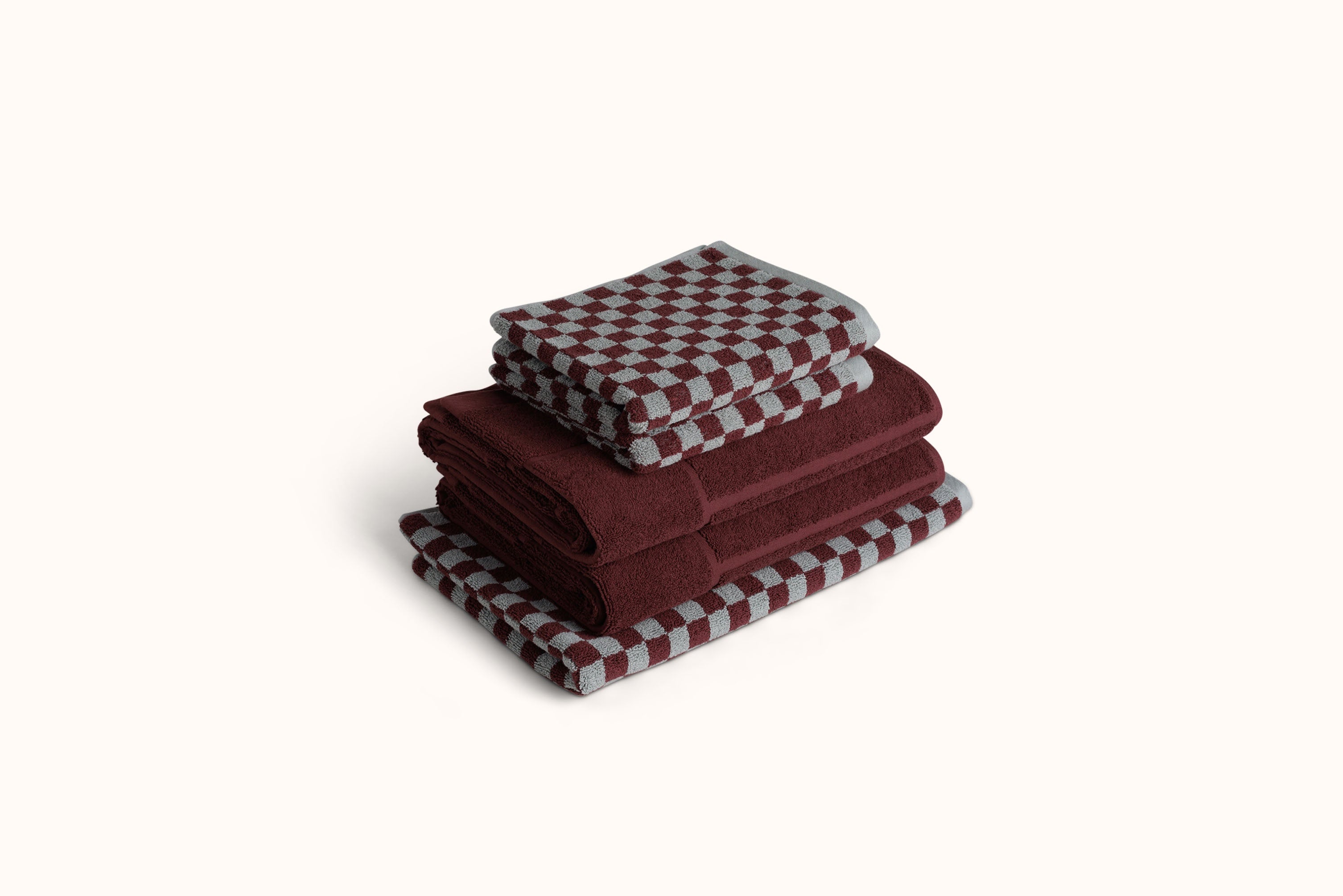 BAINA CEMENT & RHUS CHECKERBOARD TOWELS