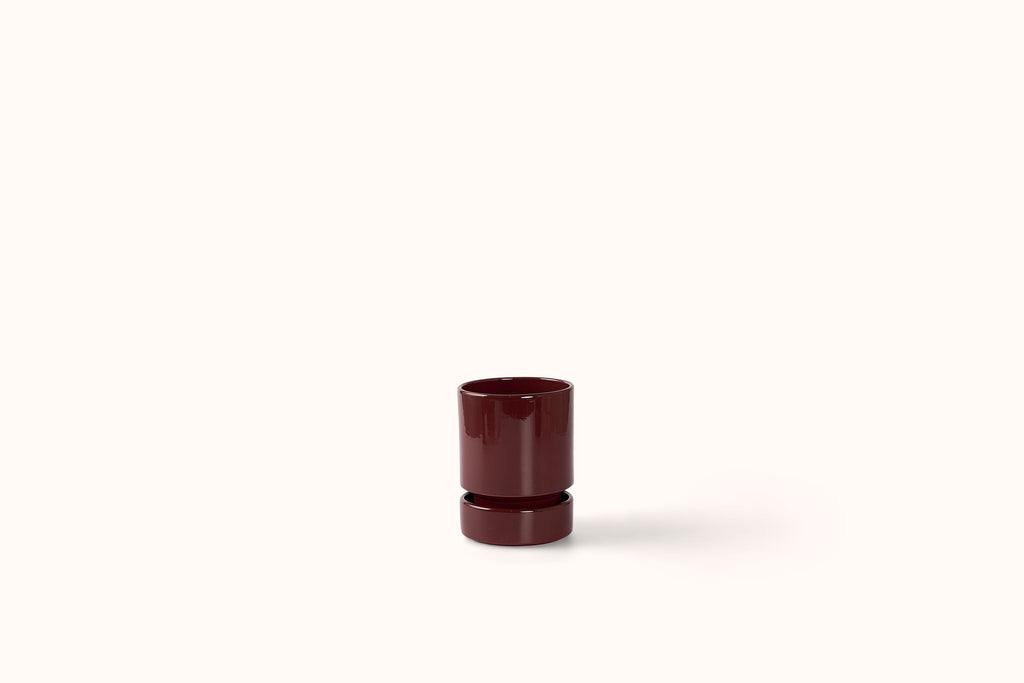BERGS POTTER BURGUNDY GLAZED HOFF  POT