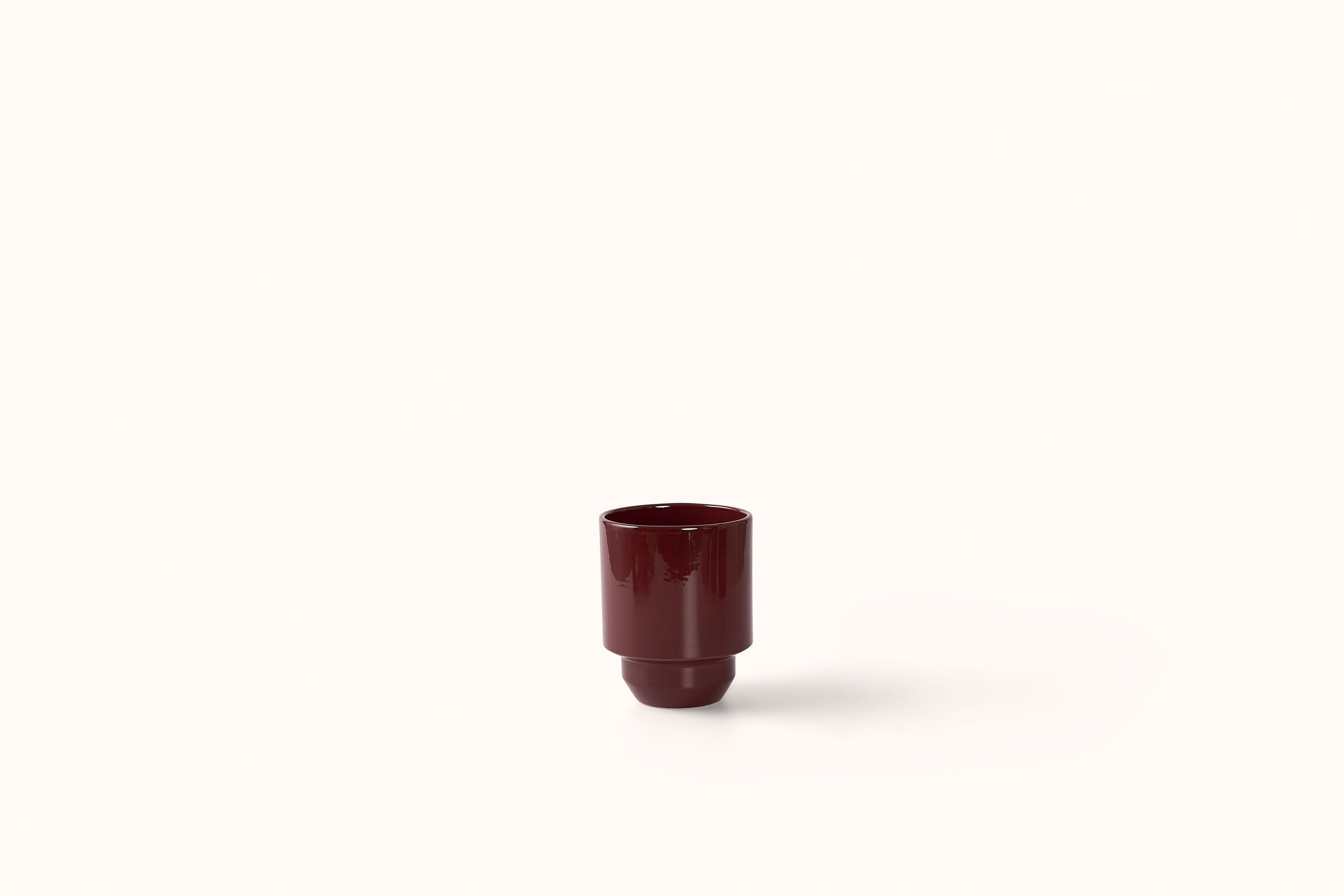 BERGS POTTER BURGUNDY GLAZED HOFF  POT