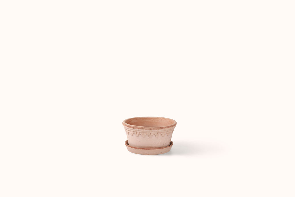 BERGS POTTER ROSA KØBENHAVNER TERRACOTTA POT AND SAUCER