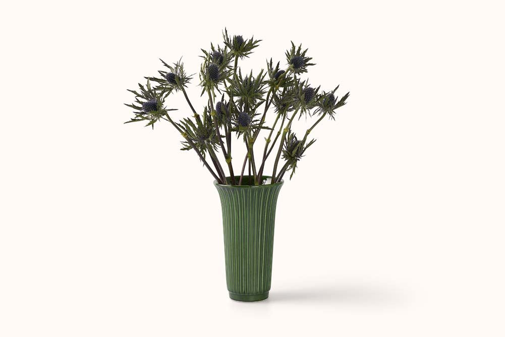 BERGS POTTER EMERALD GLAZED DAISY VASE