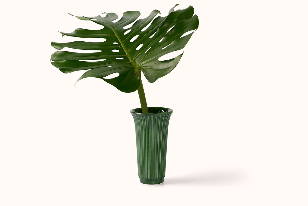 BERGS POTTER EMERALD GLAZED DAISY VASE