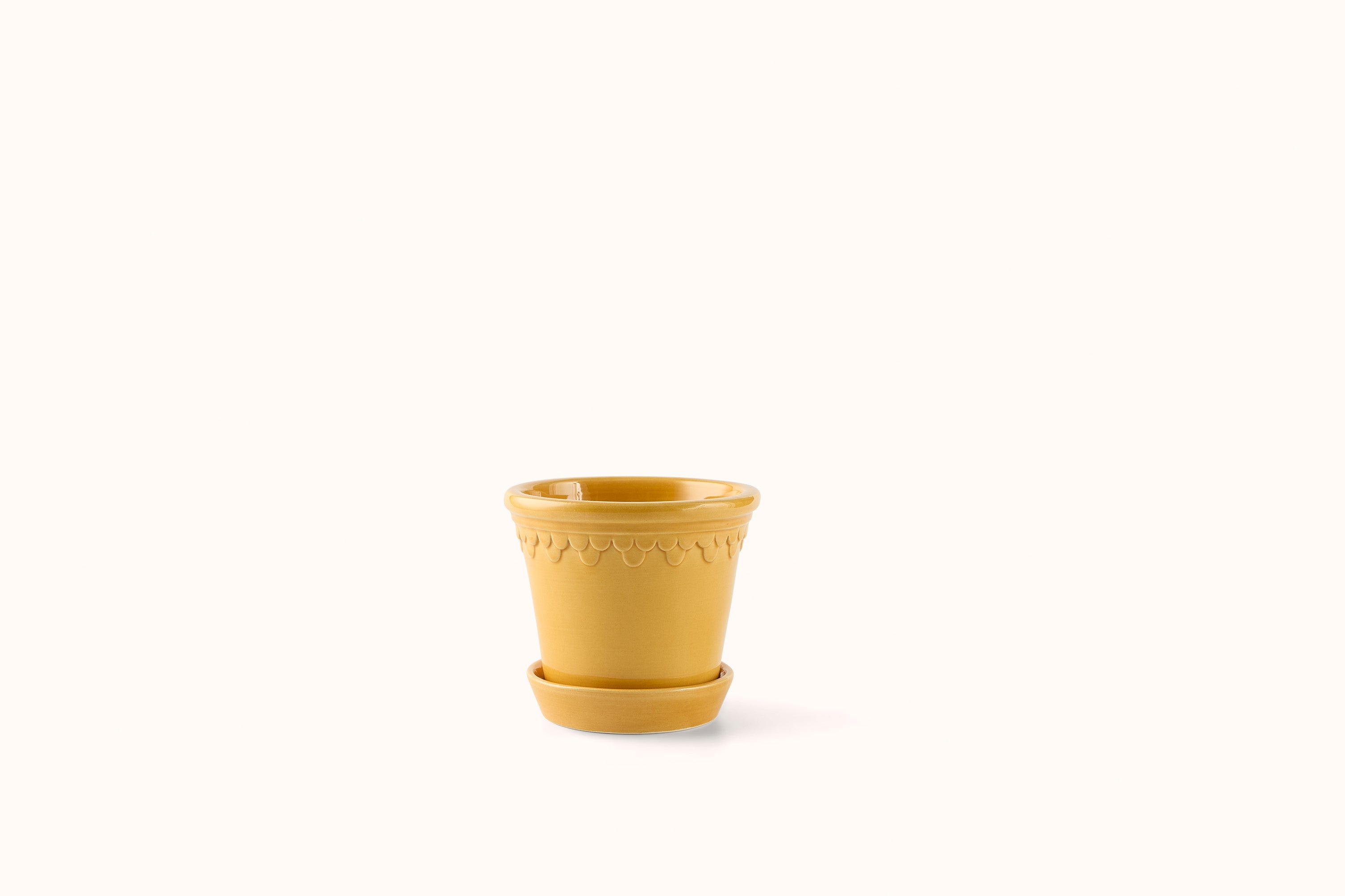 BERGS POTTER AMBER YELLOW GLAZED KØBENHAVNER POT