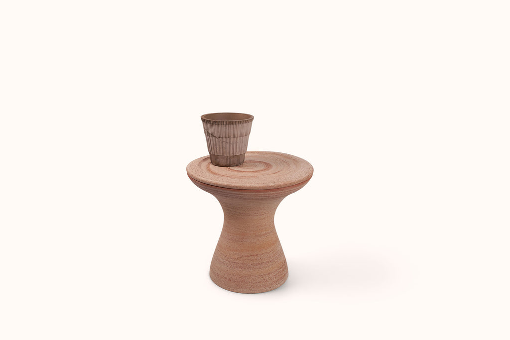 BERGS POTTER ROSA TERRACOTTA PEDESTAL POT