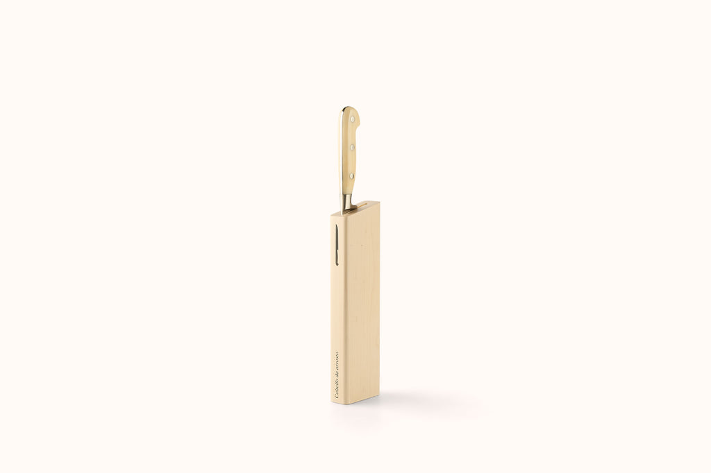 BERTI CARVING KNIFE IN MAGNETIC BLOCK - CREAM