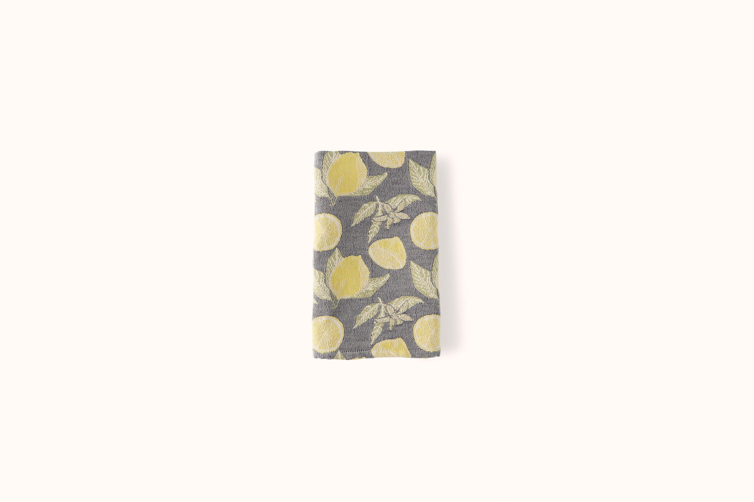 BUSATTI BLUE/YELLOW COTTON LEMONS KITCHEN TOWEL