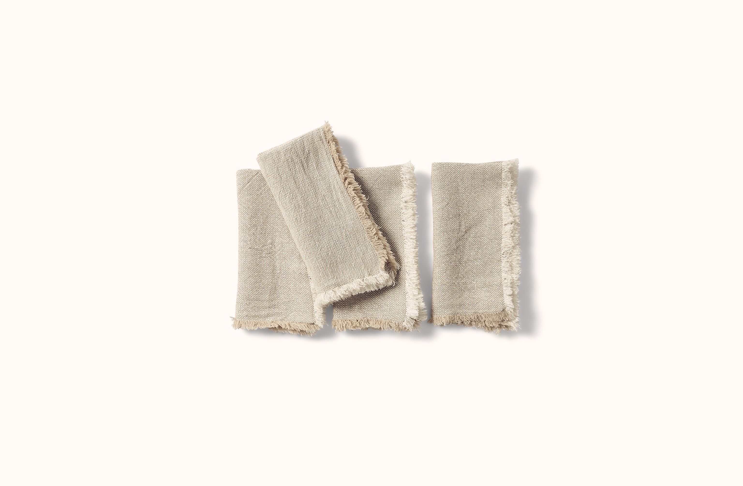 CHARVET NATURAL WITH IVORY MELANGE FRINGE EDGE LINEN NAPKIN