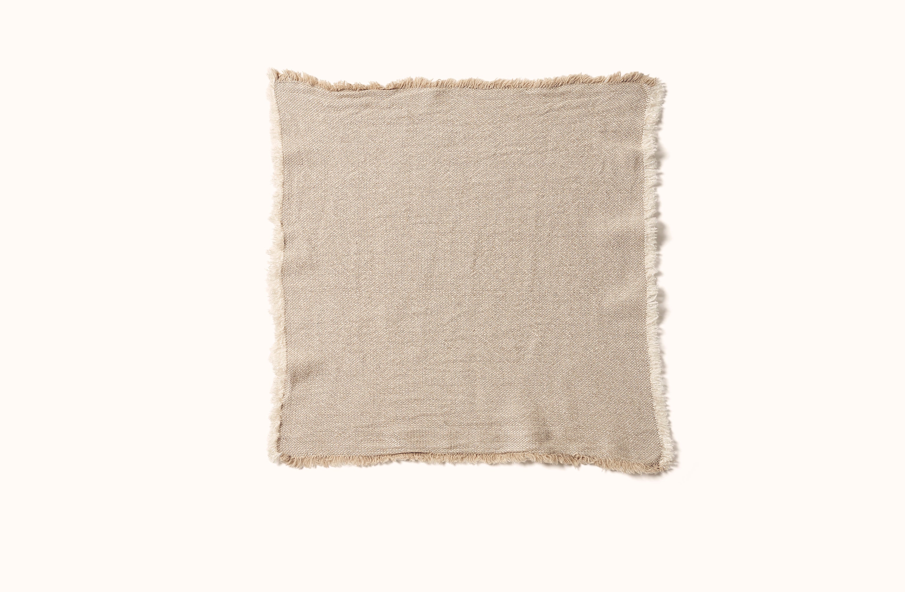 CHARVET NATURAL WITH IVORY MELANGE FRINGE EDGE LINEN NAPKIN