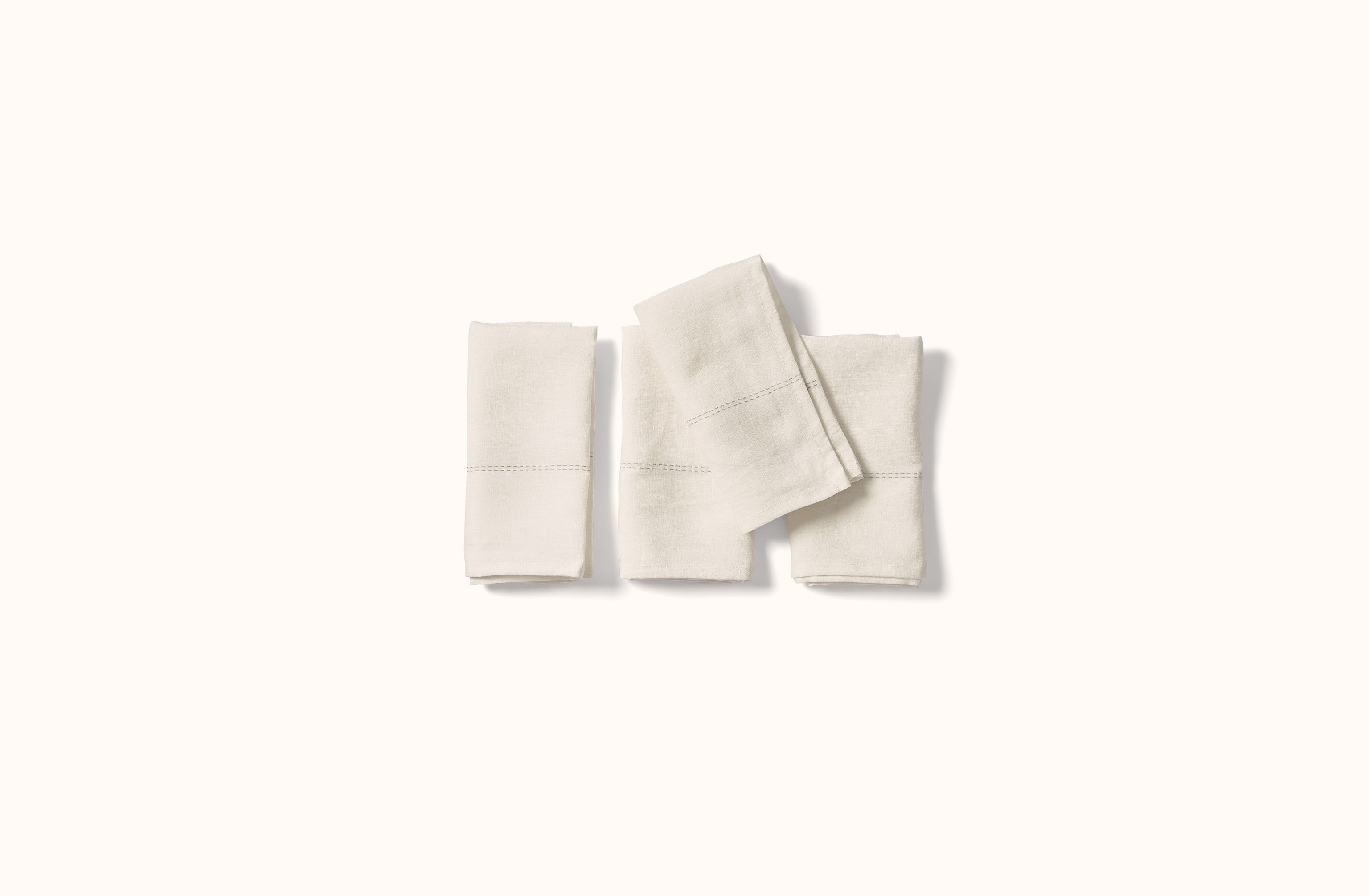CHARVET WHITE EMBROIDERED STRIPE ON WHITE LINEN NAPKIN