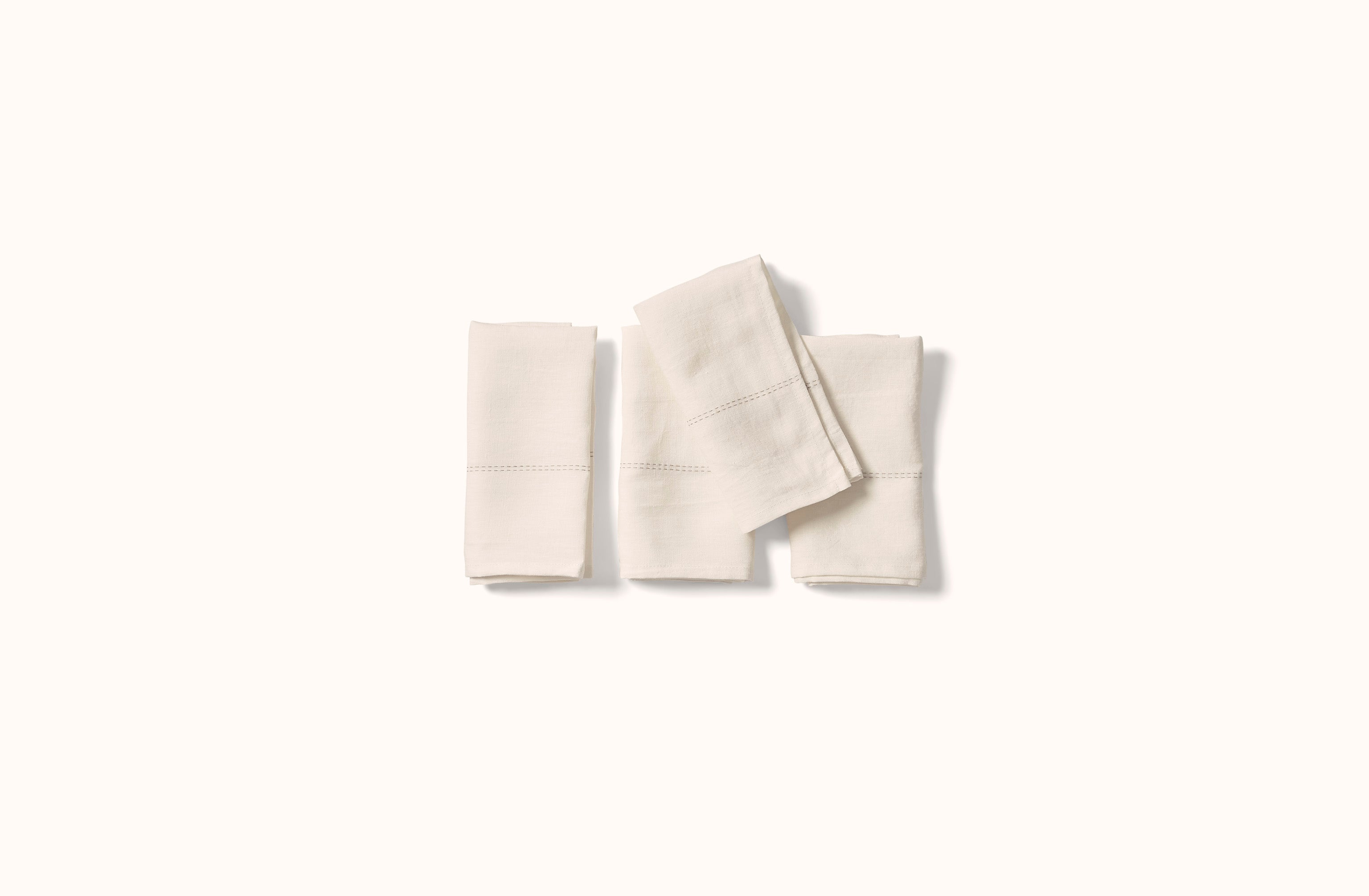 CHARVET WHITE EMBROIDERED STRIPE ON WHITE LINEN NAPKIN