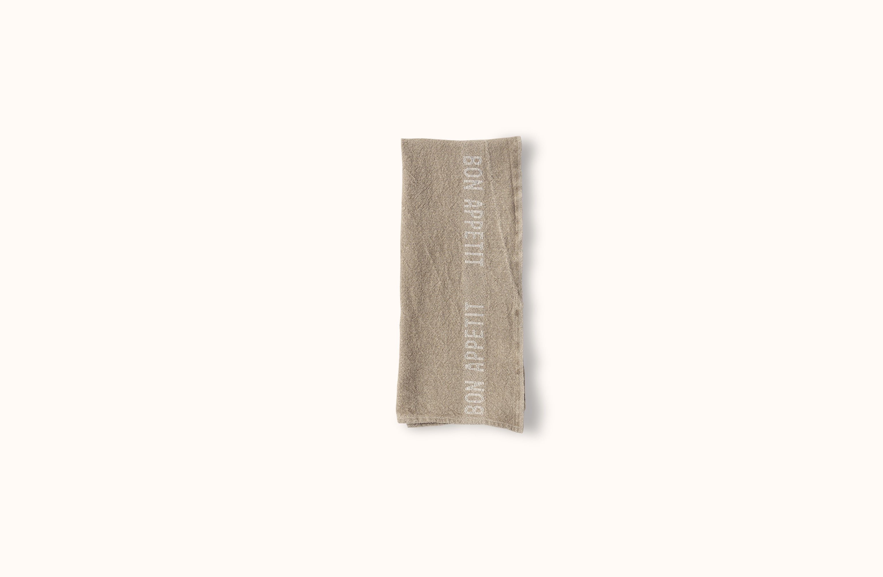 CHARVET NATURAL AND WHITE BON APPETIT LINEN KITCHEN TOWEL