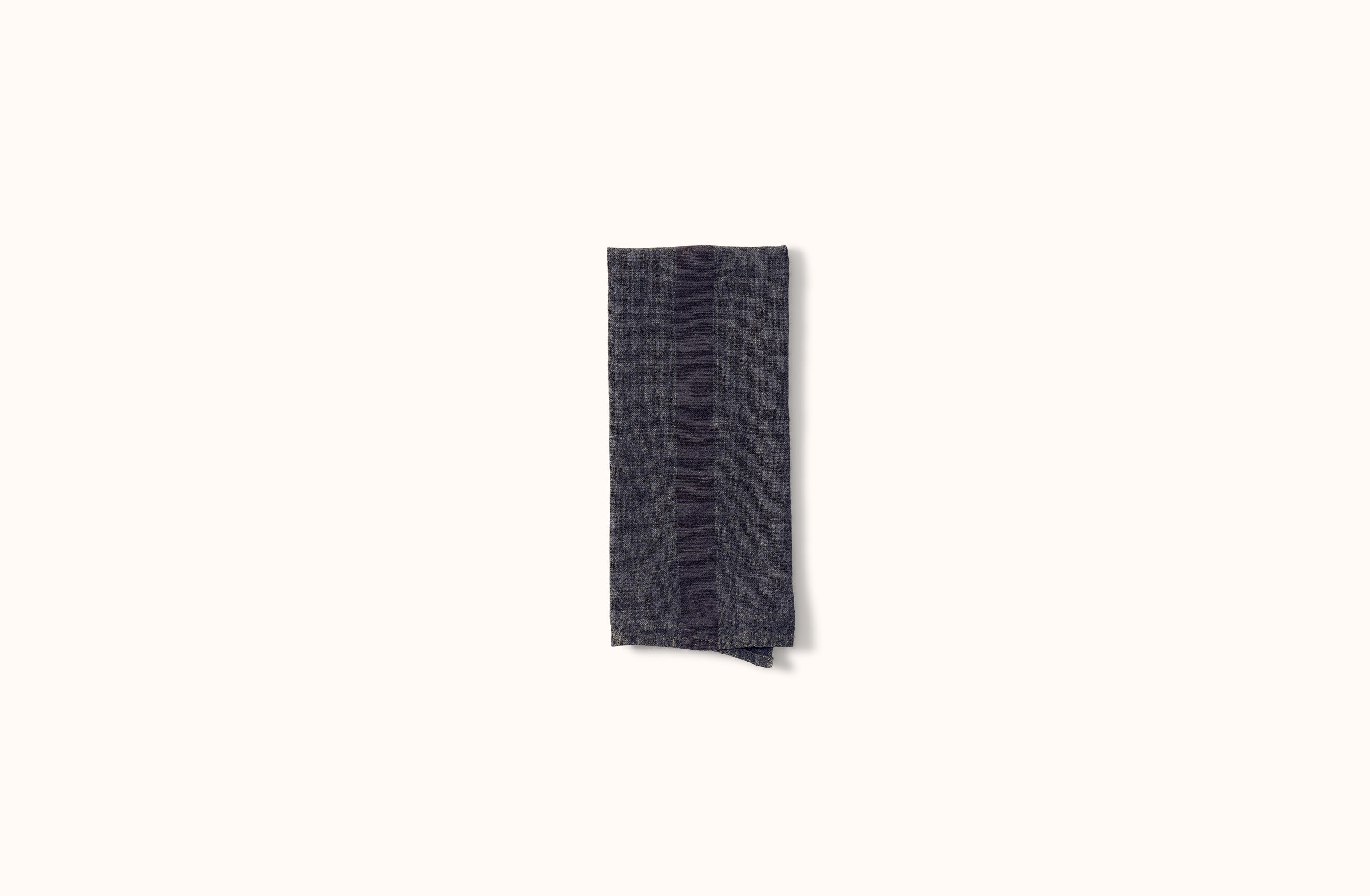 CHARVET CHARCOAL STRIPE LINEN KITCHEN TOWEL