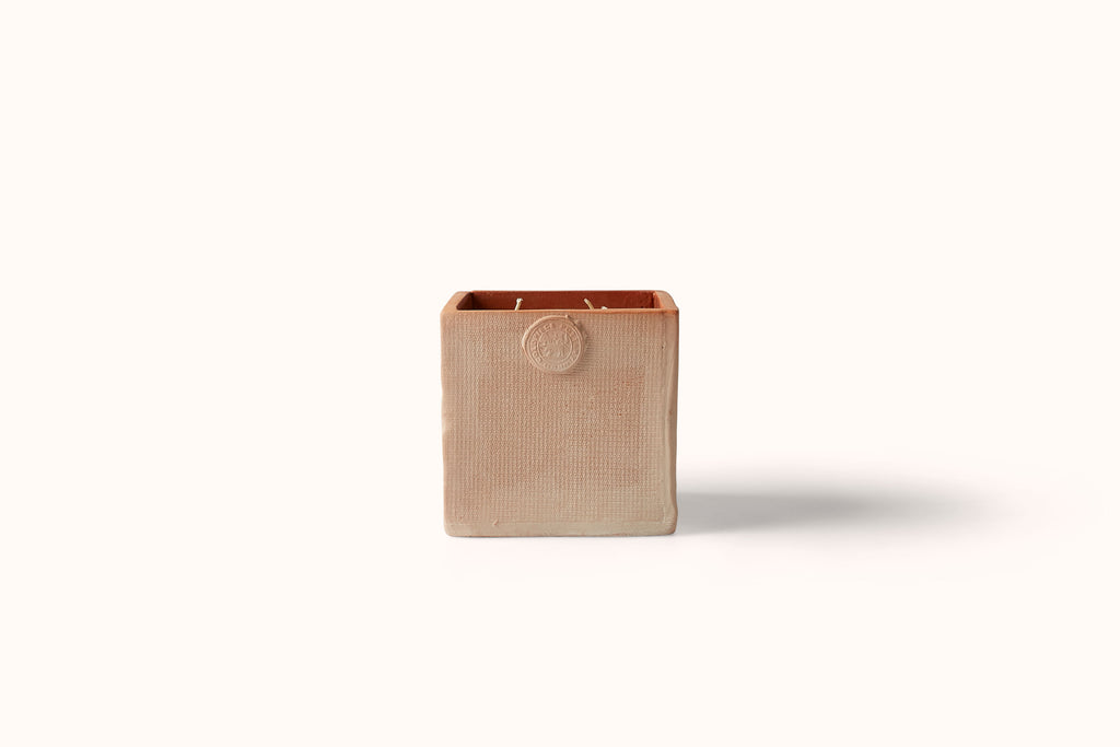 COLDPIECE POTTERY LAVENDER TERRACOTTA CUBE CANDLE