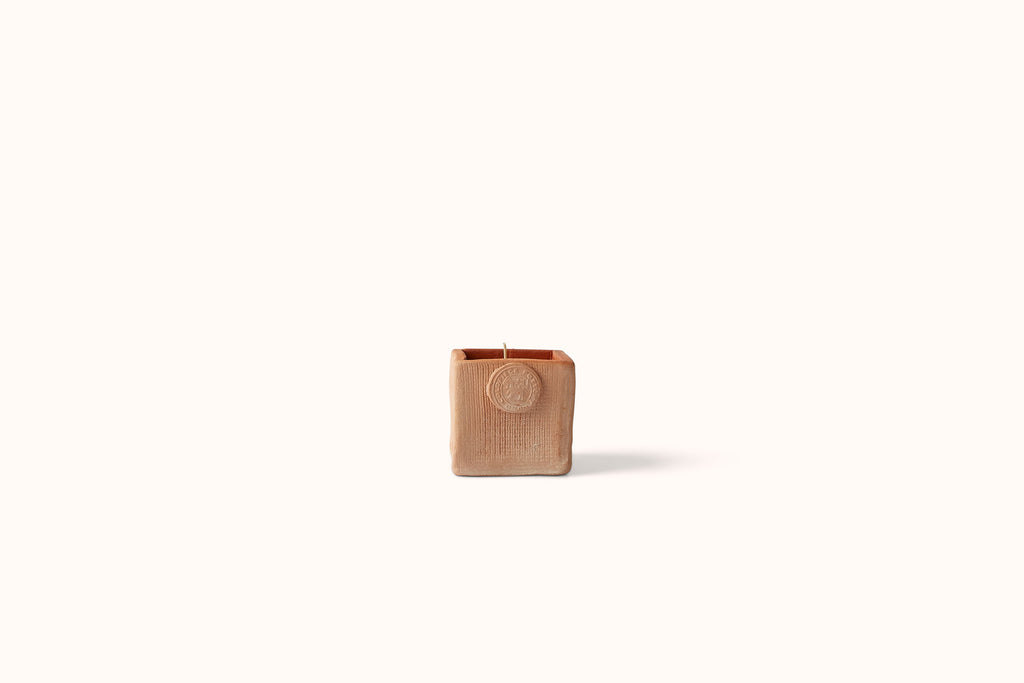 COLDPIECE POTTERY LAVENDER TERRACOTTA CUBE CANDLE