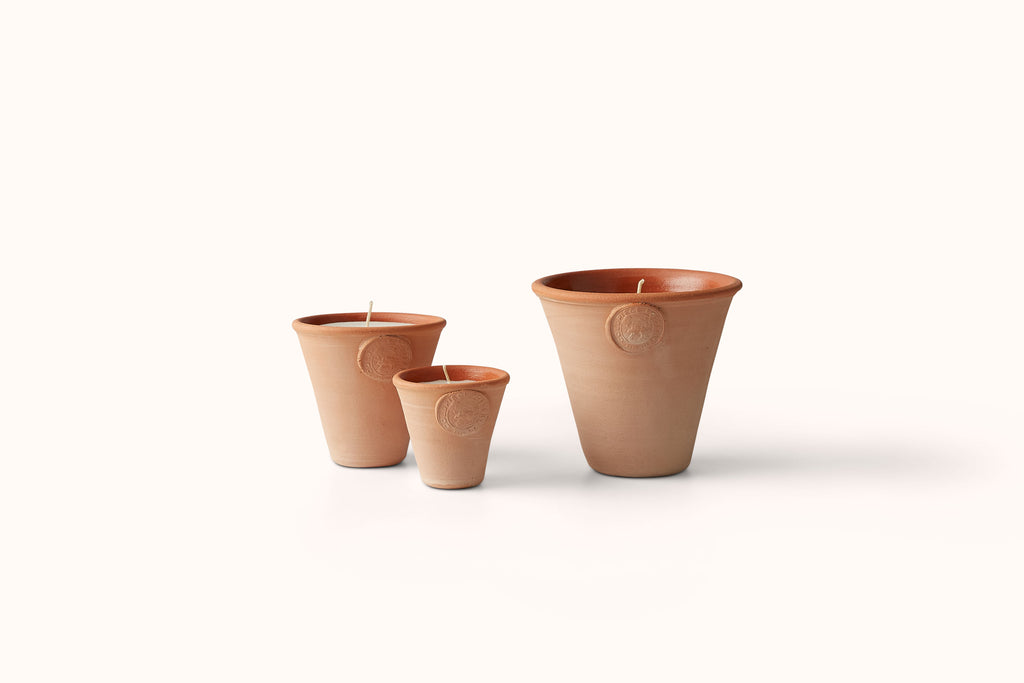 COLDPIECE POTTERY LAVENDER TERRACOTTA FLOWERPOT CANDLE