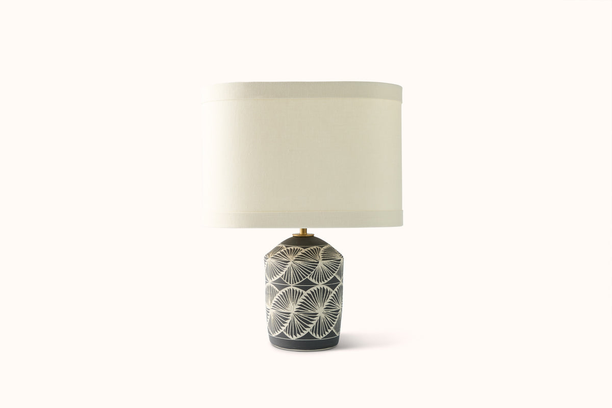 DANA BECHERT BLACK/WHITE FANS PATTERN LAMP