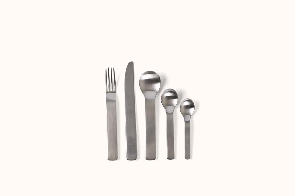 DAVID MELLOR SATIN STAINLESS STEEL 3 SPOON 5 PC MINIMAL SET
