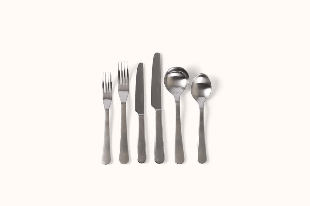 DAVID MELLOR SATIN STAINLESS STEEL CHELSEA  6 PC FLATWARE SET