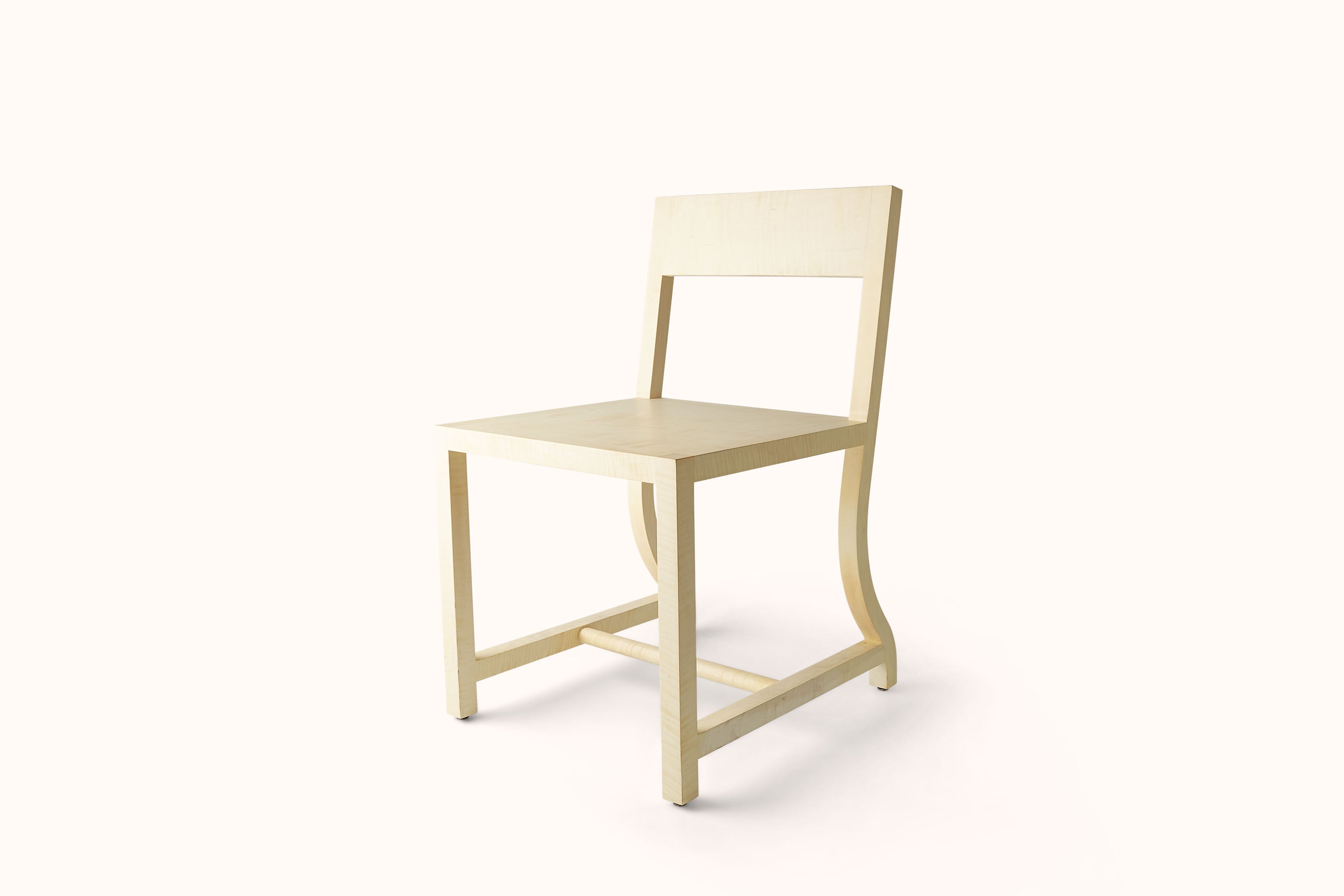 EAST OTIS BLEACHED CURLY MAPLE BURVE CHAIR