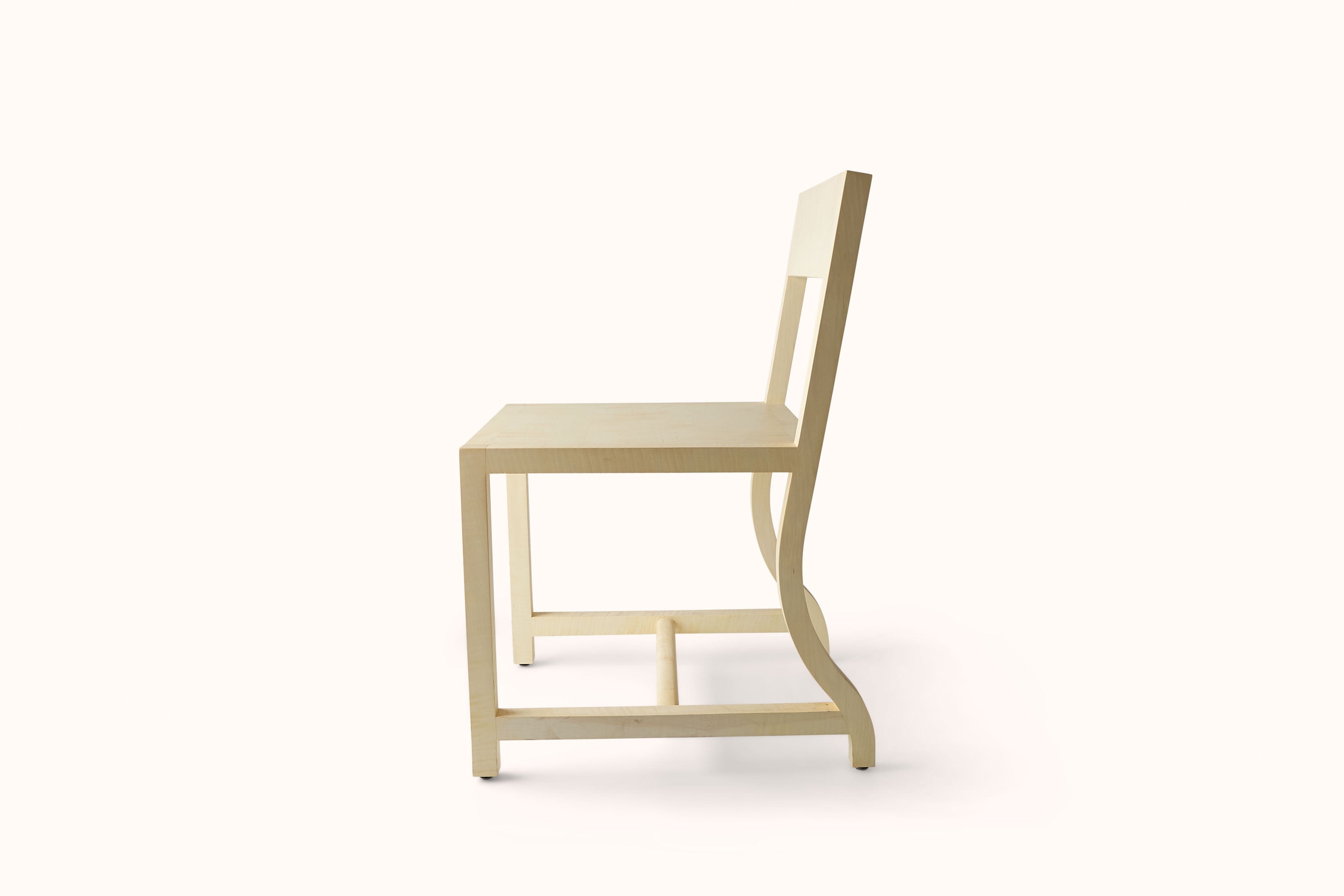 EAST OTIS BLEACHED CURLY MAPLE BURVE CHAIR
