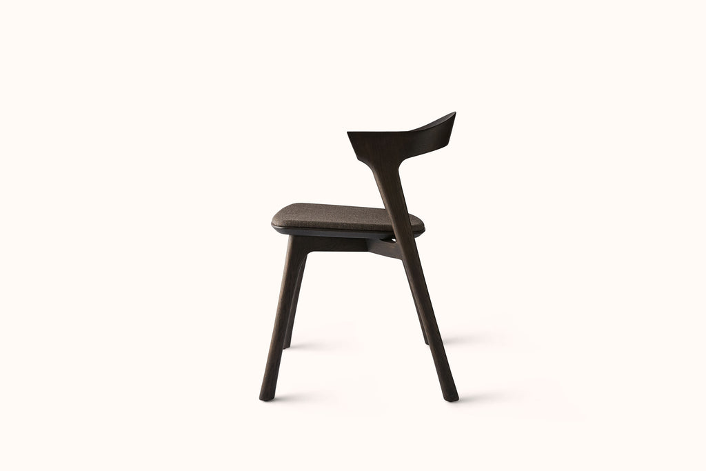 ETHNICRAFT BOK DINING CHAIR - BROWN FABRIC SEAT