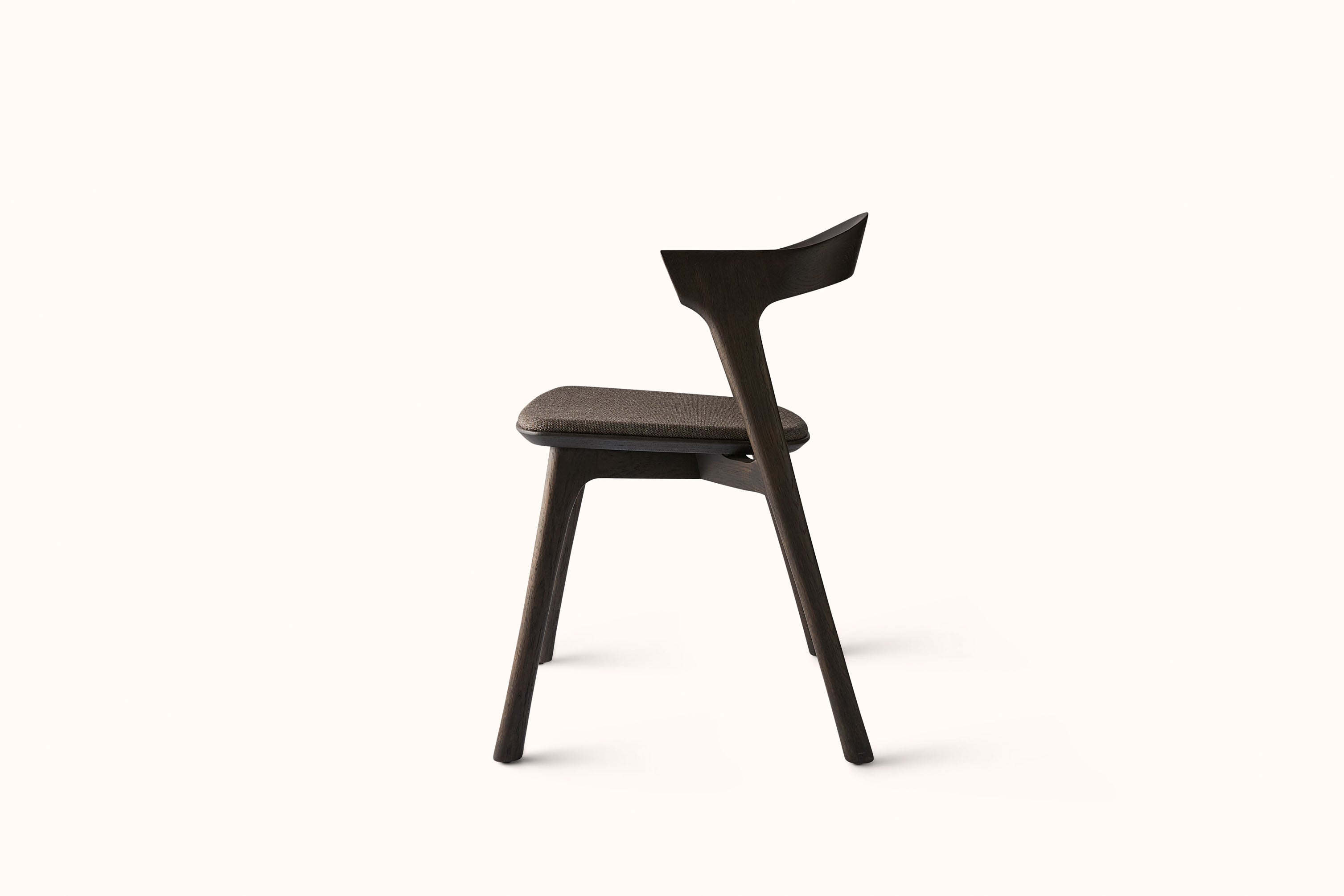 ETHNICRAFT BOK DINING CHAIR - BROWN FABRIC SEAT