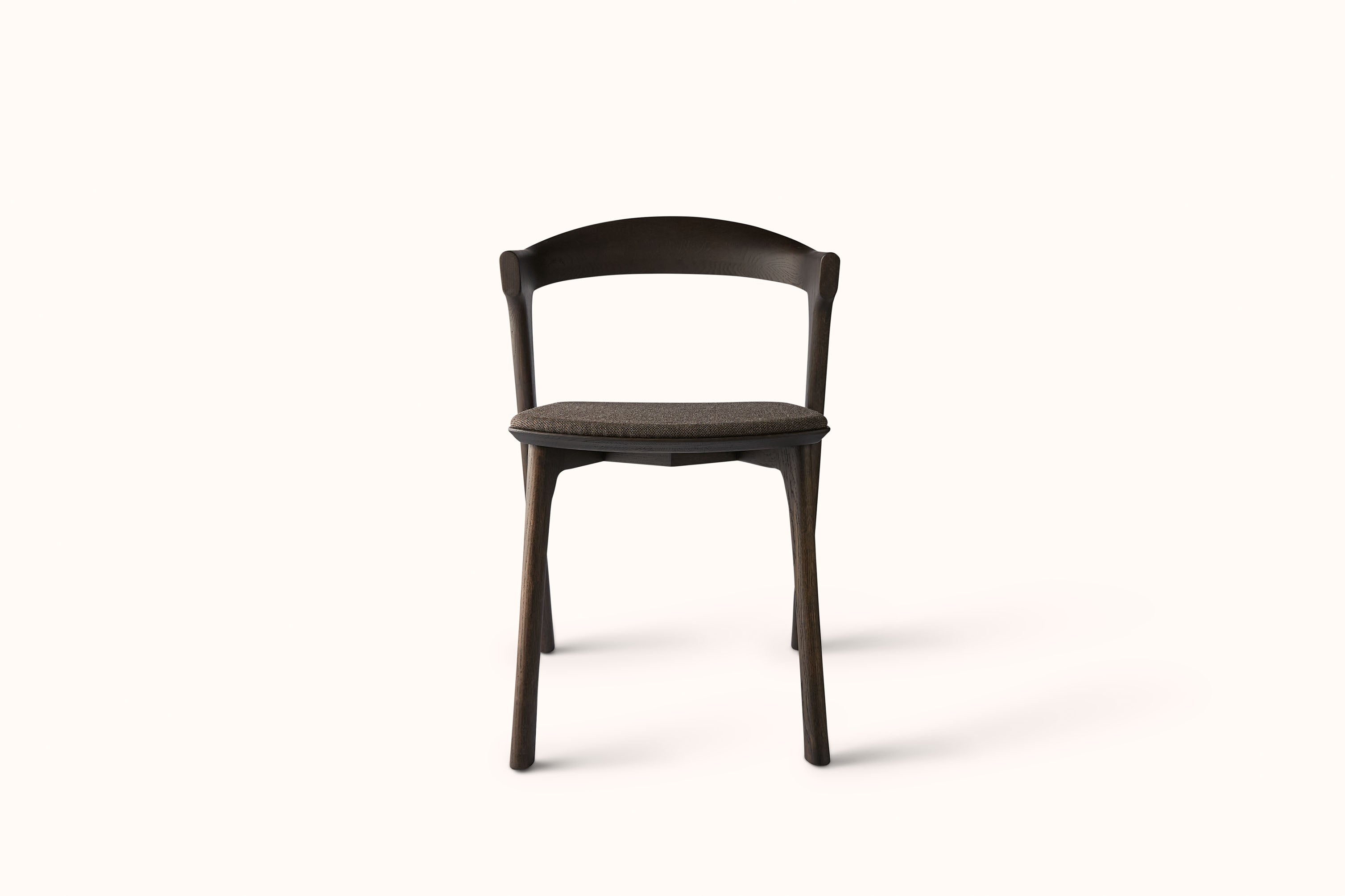ETHNICRAFT BOK DINING CHAIR - BROWN FABRIC SEAT