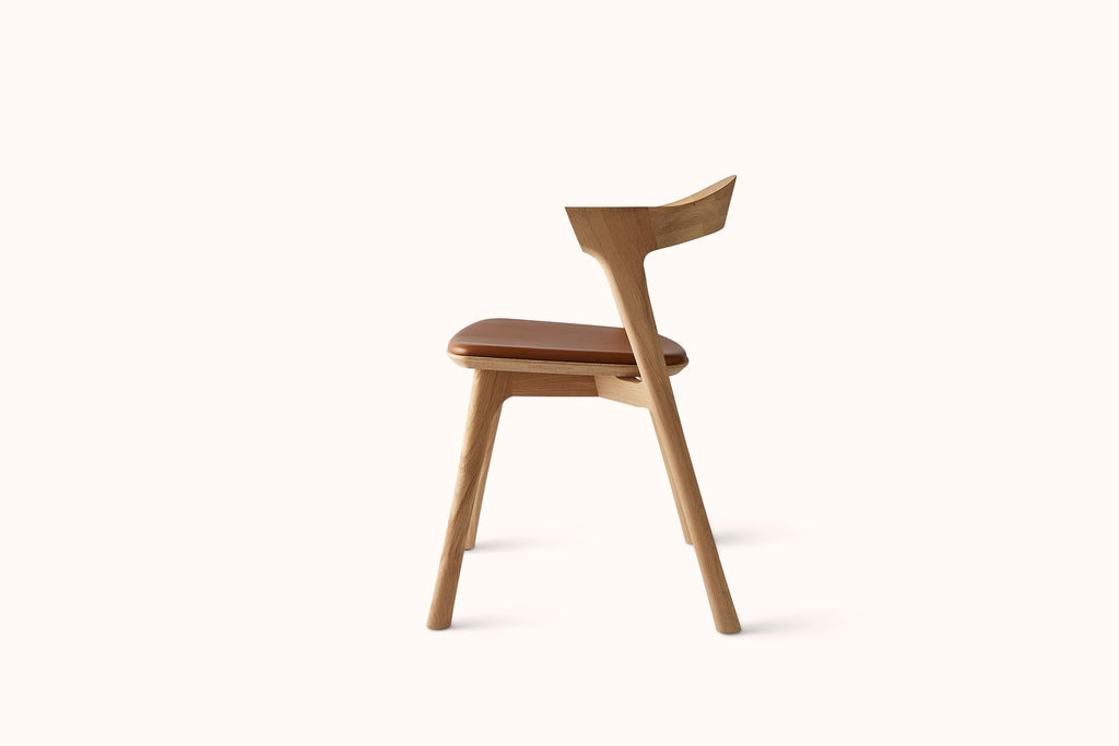 ETHNICRAFT BOK DINING CHAIR - COGNAC LEATHER SEAT