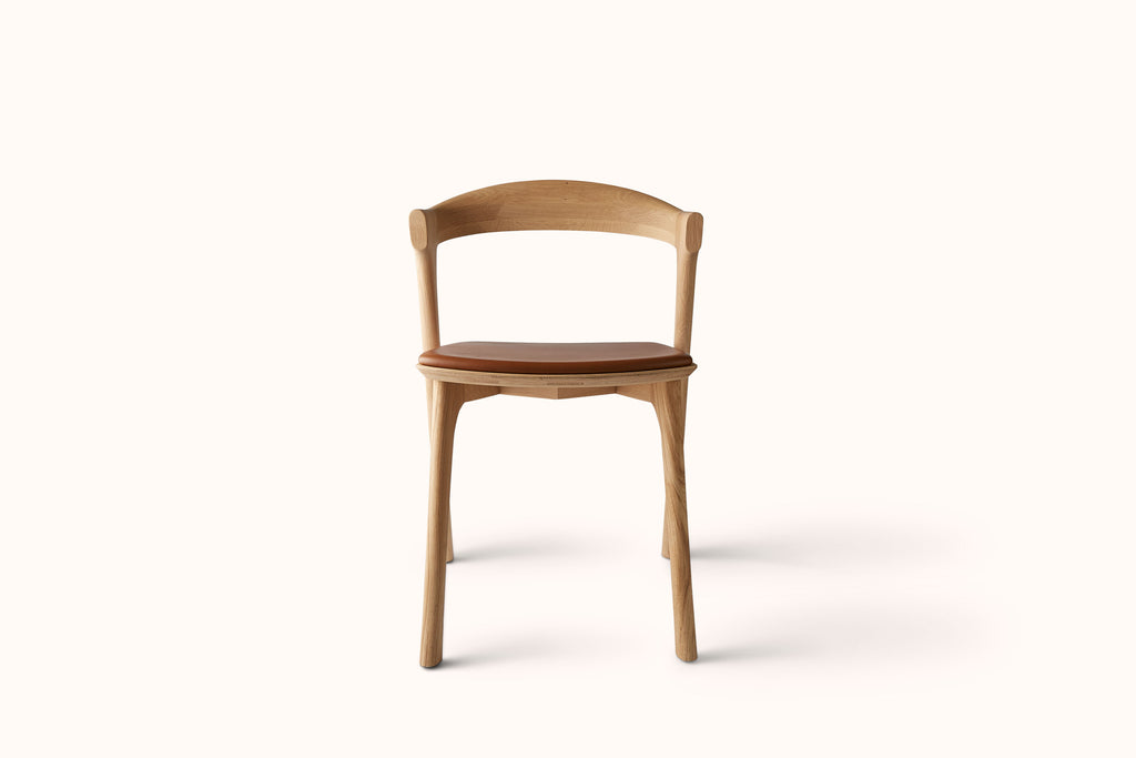 ETHNICRAFT BOK DINING CHAIR - COGNAC LEATHER SEAT