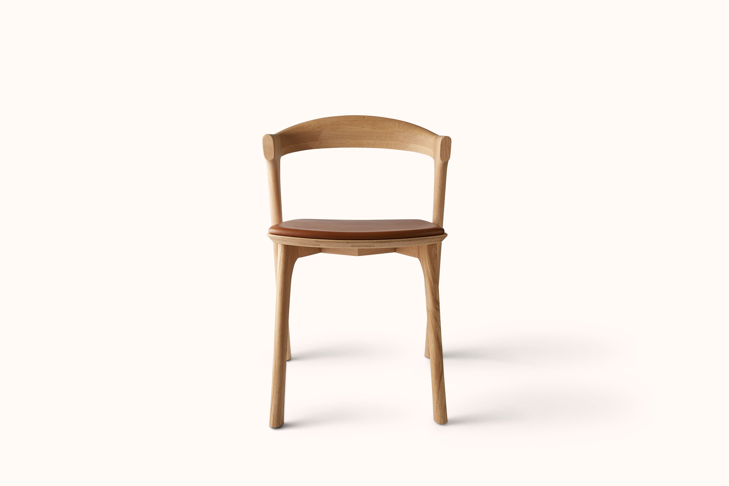 ETHNICRAFT BOK DINING CHAIR - COGNAC LEATHER SEAT