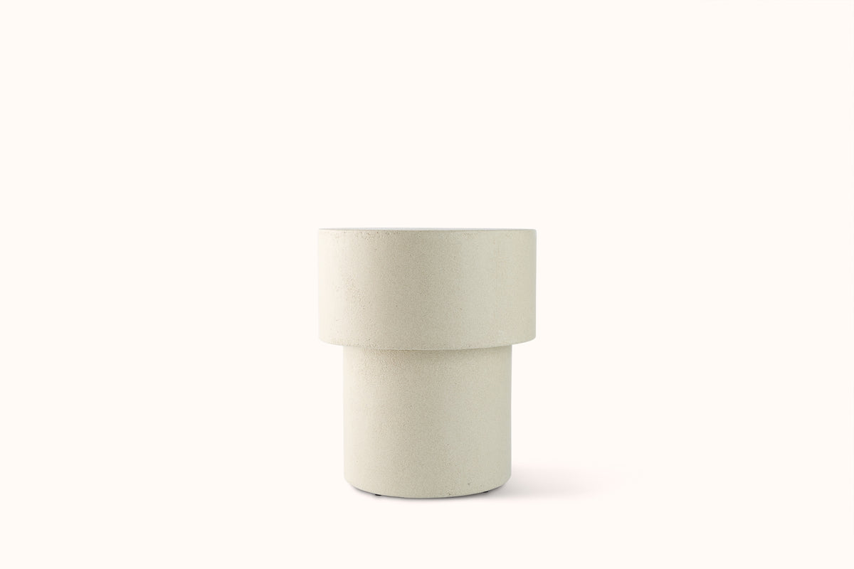 ETHNICRAFT ELEMENTS ROUND MUSHROOM SIDE TABLE - OFF WHITE MICROMENT