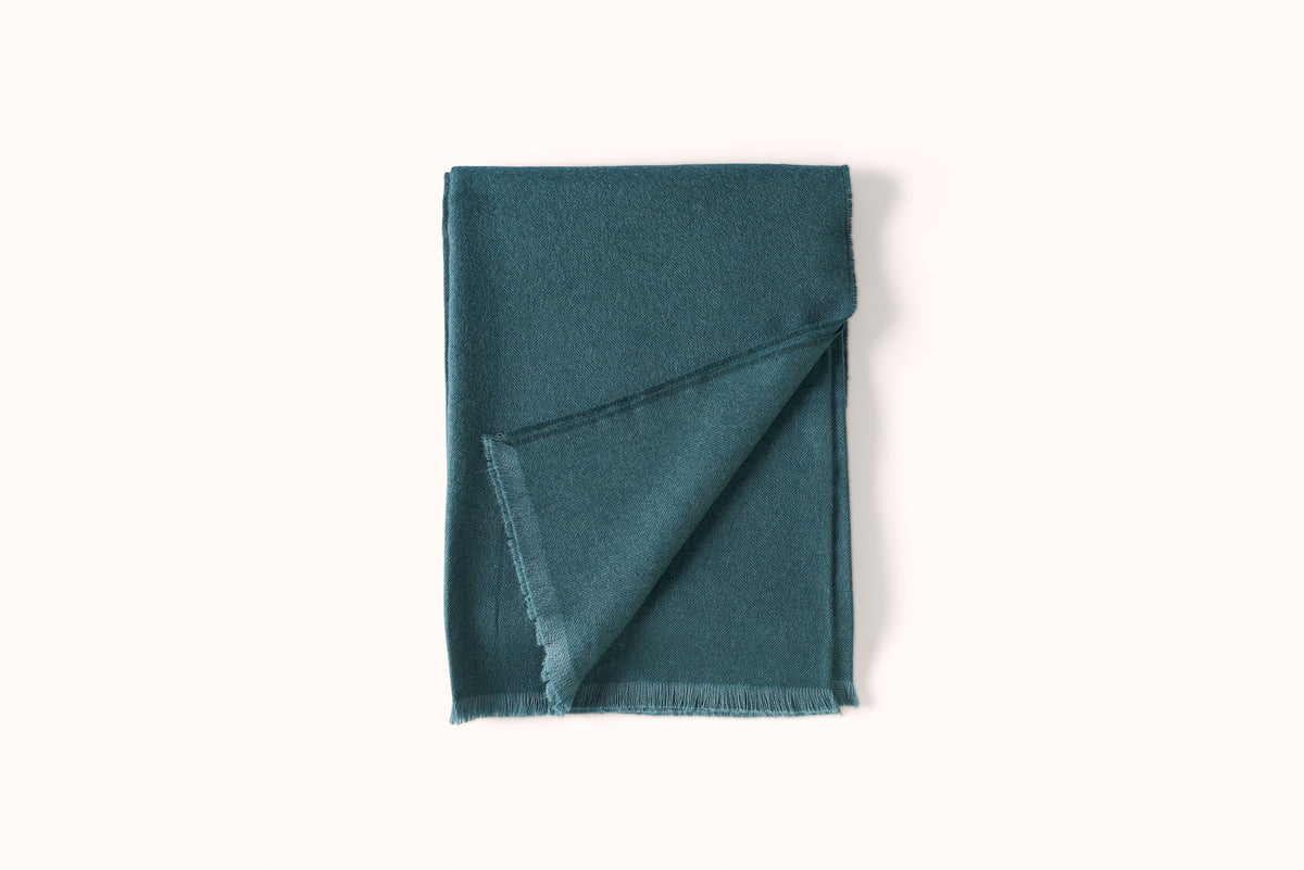 FELLS ANDES FOREST HERRINGBONE ALPACA THROW WITH LEATHER KD BIEL STRAP