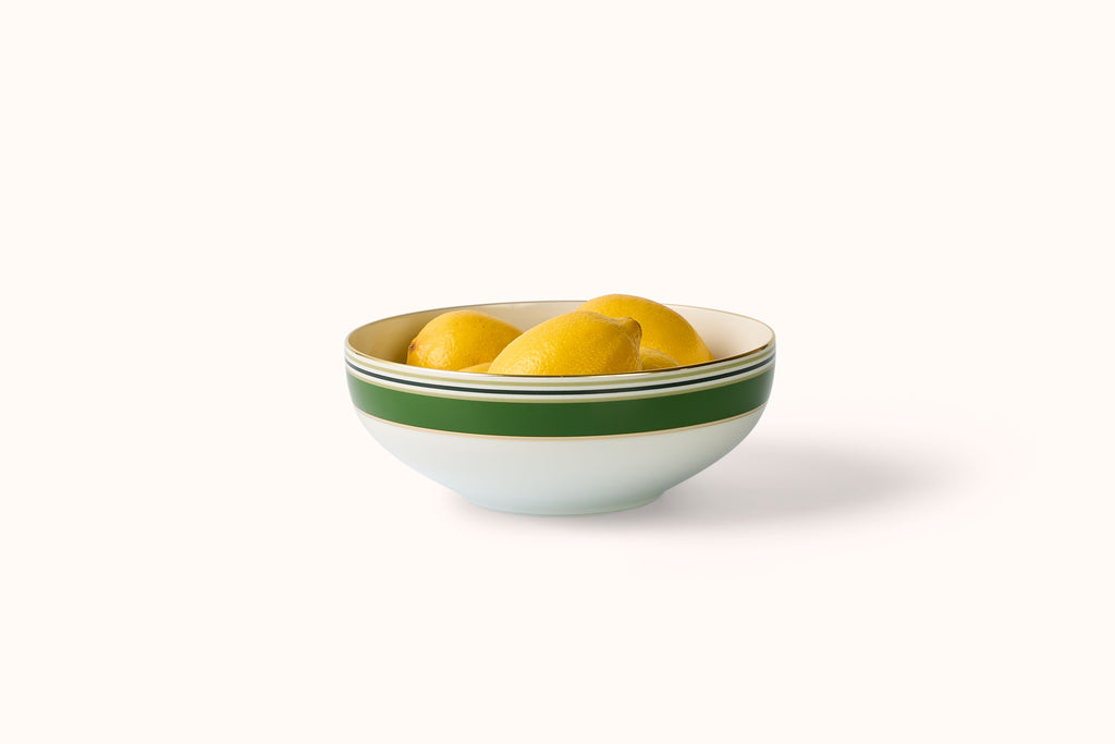 FURSTENBURG HERITAGE GREEN PORCELAIN SALAD BOWL