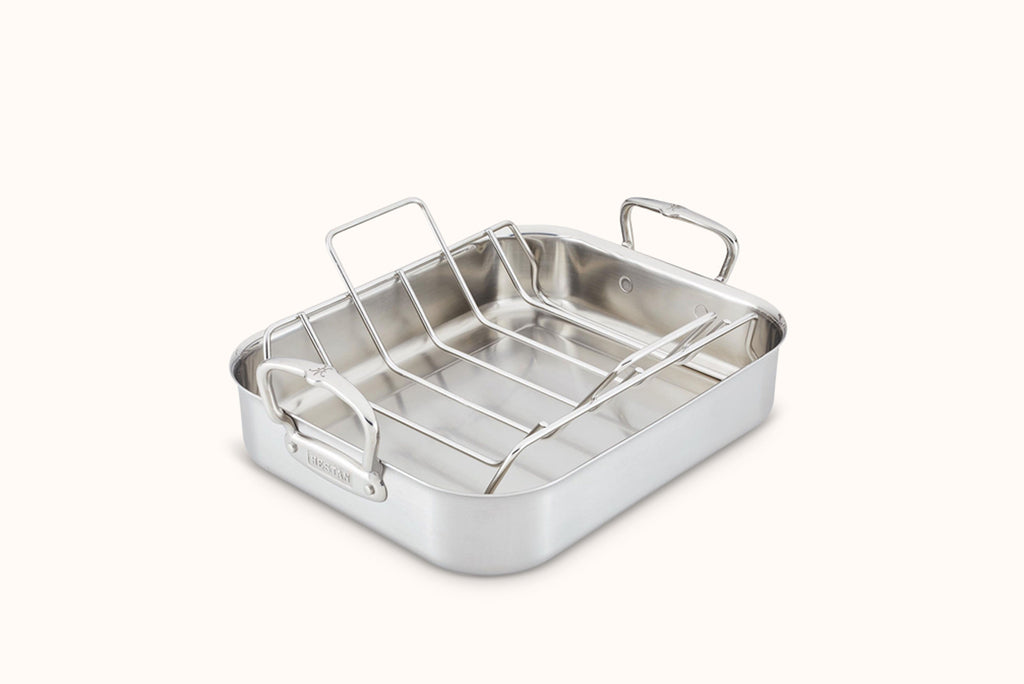 HESTAN STAINLESS STEEL LARGE CLASSIC ROASTER WITH RACK