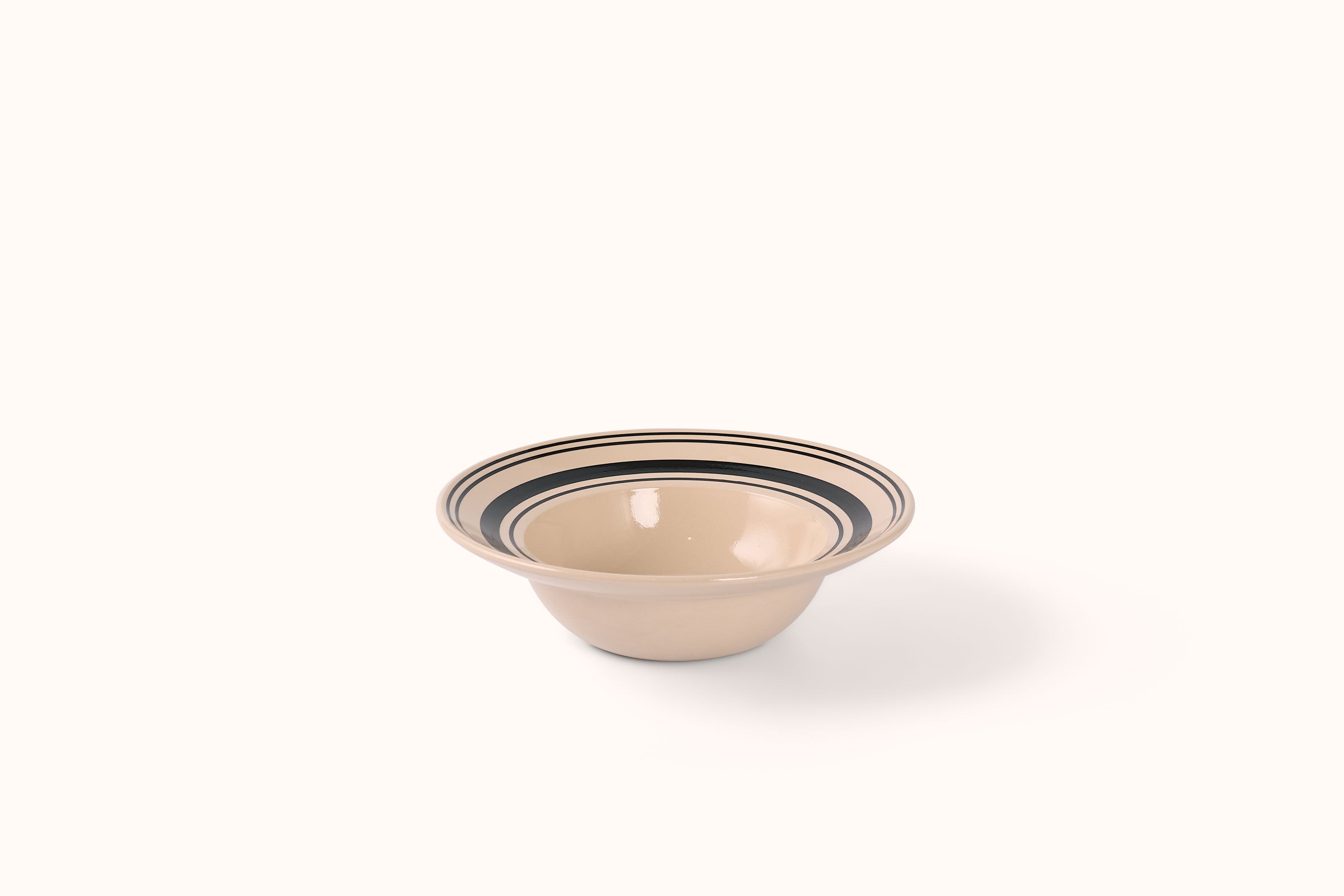 JOHN JULIAN BLACK LINEN STRIPE STONEWEAR DINNERWARE
