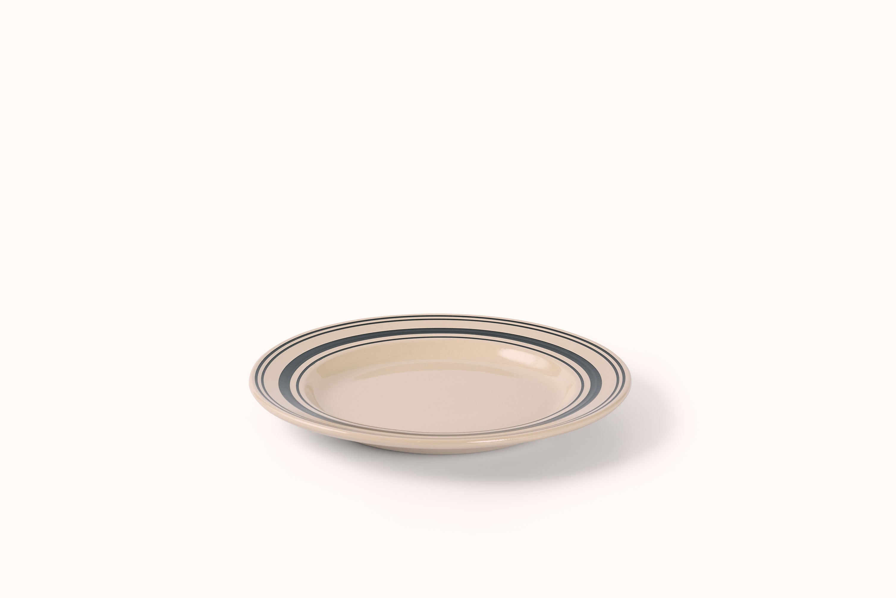 JOHN JULIAN BLACK LINEN STRIPE STONEWEAR DINNERWARE