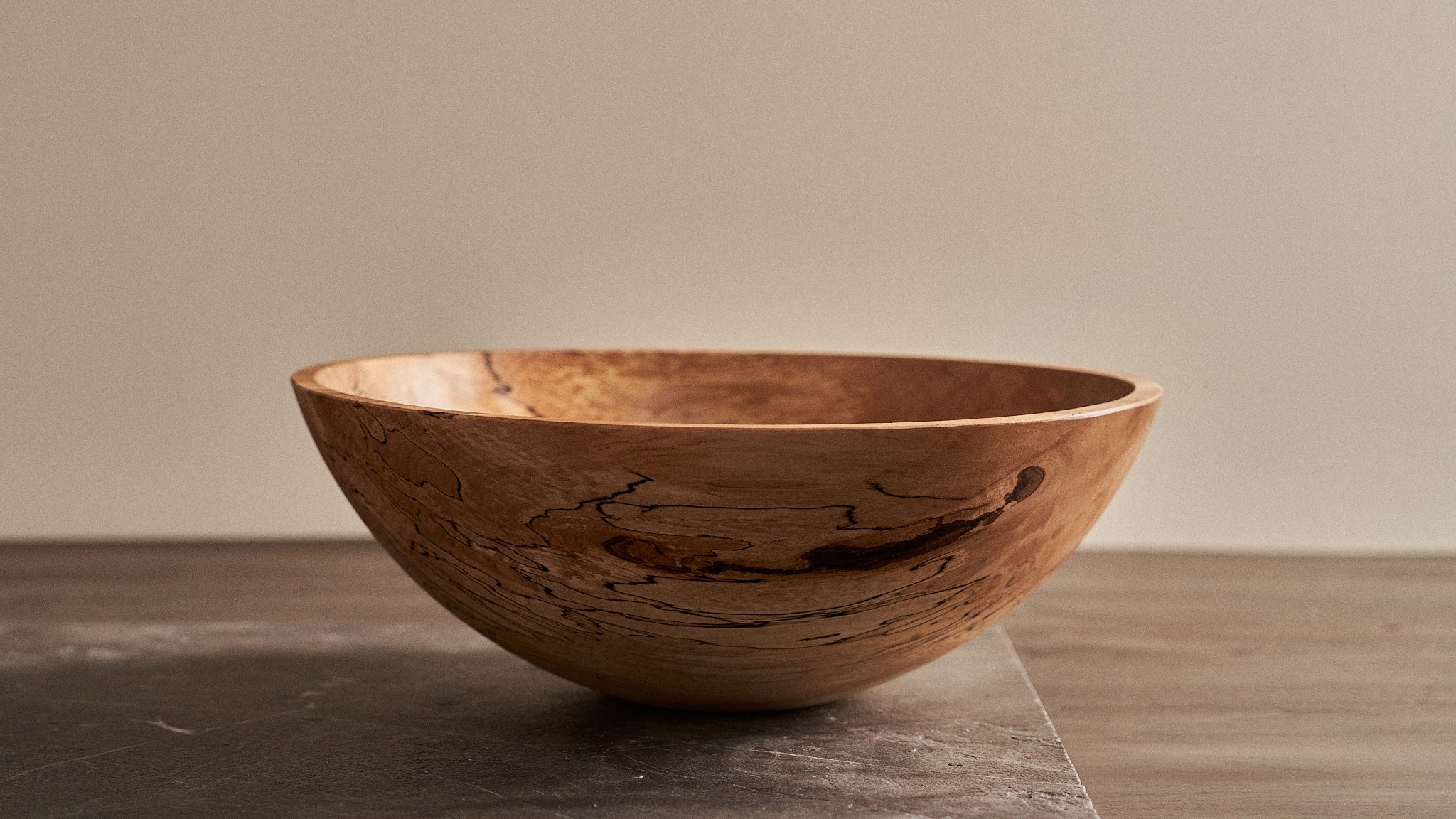 SPENCER PETERMAN 18" SPALTED MAPLE ROUND BOWL