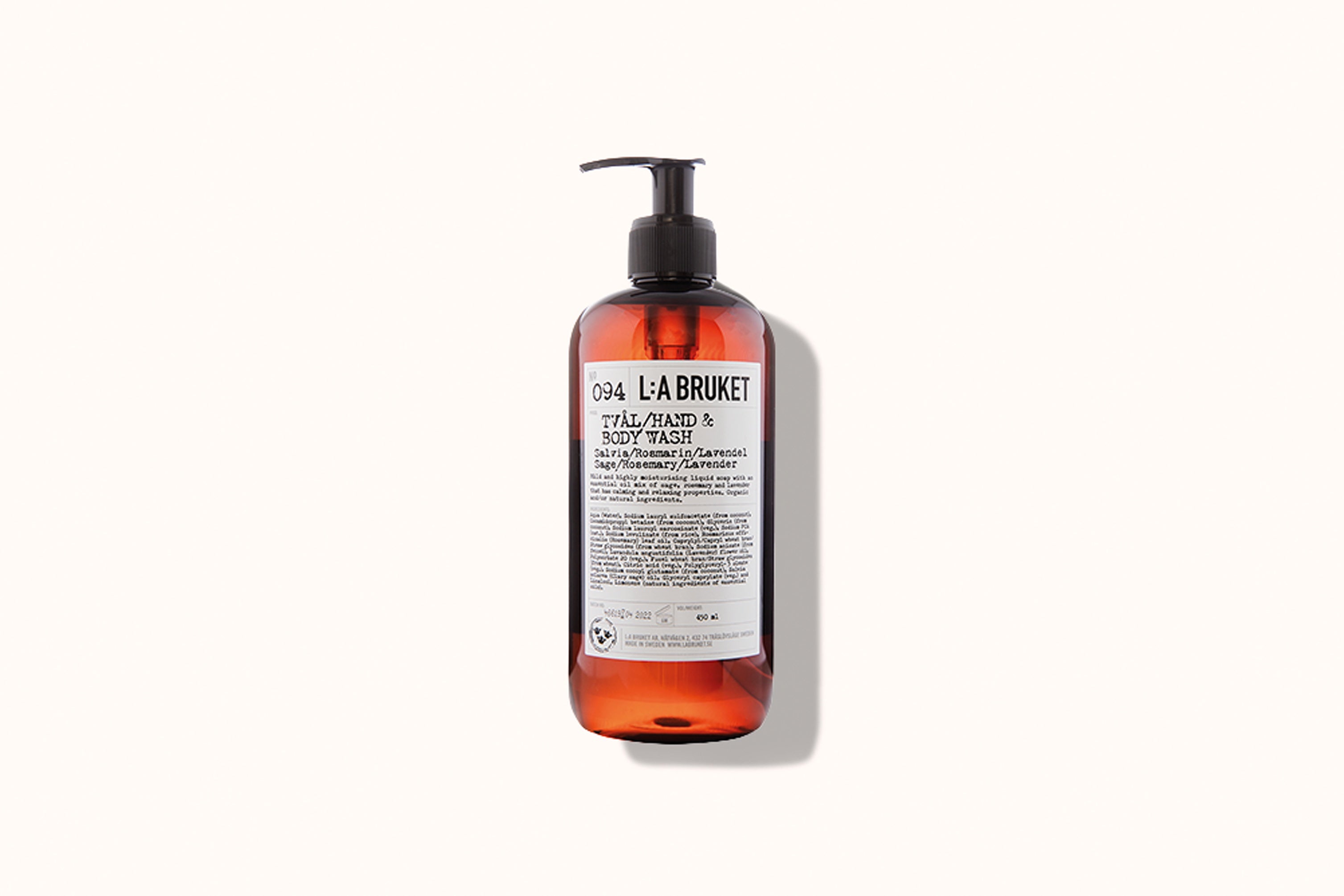L:A BRUKET 094 HAND & BODY WASH SAGE/ROSEMARY/LAVENDAR 450ML