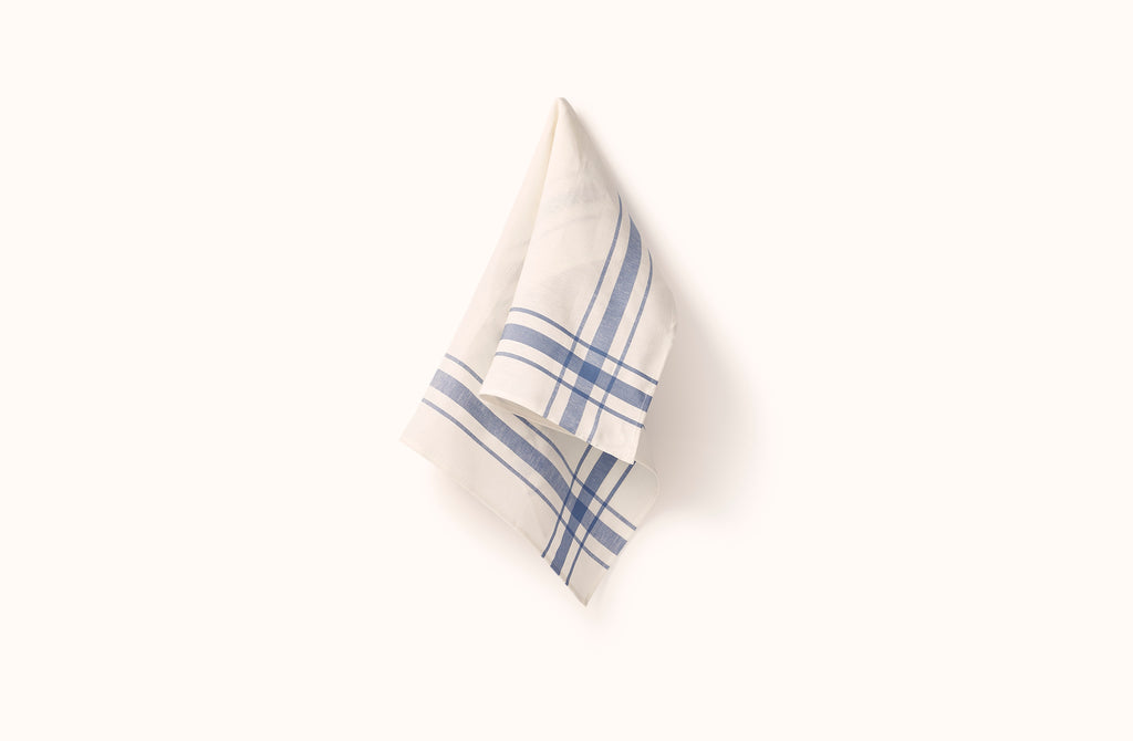 LIBECO BLUE CAMARET TEA TOWEL