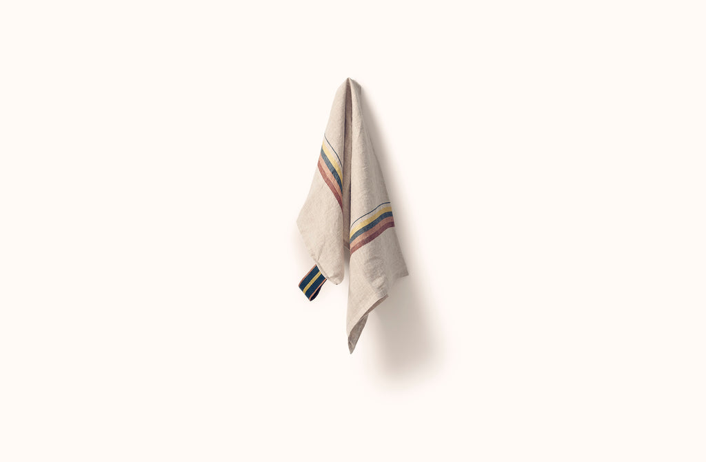 LIBECO OATMEAL LUCERNE STRIPE DOCK KITCHEN TOWEL