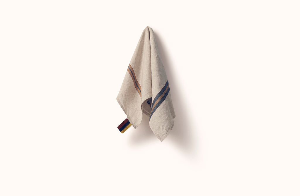 LIBECO OATMEAL NAIROBI STRIPE DOCK TEA TOWEL