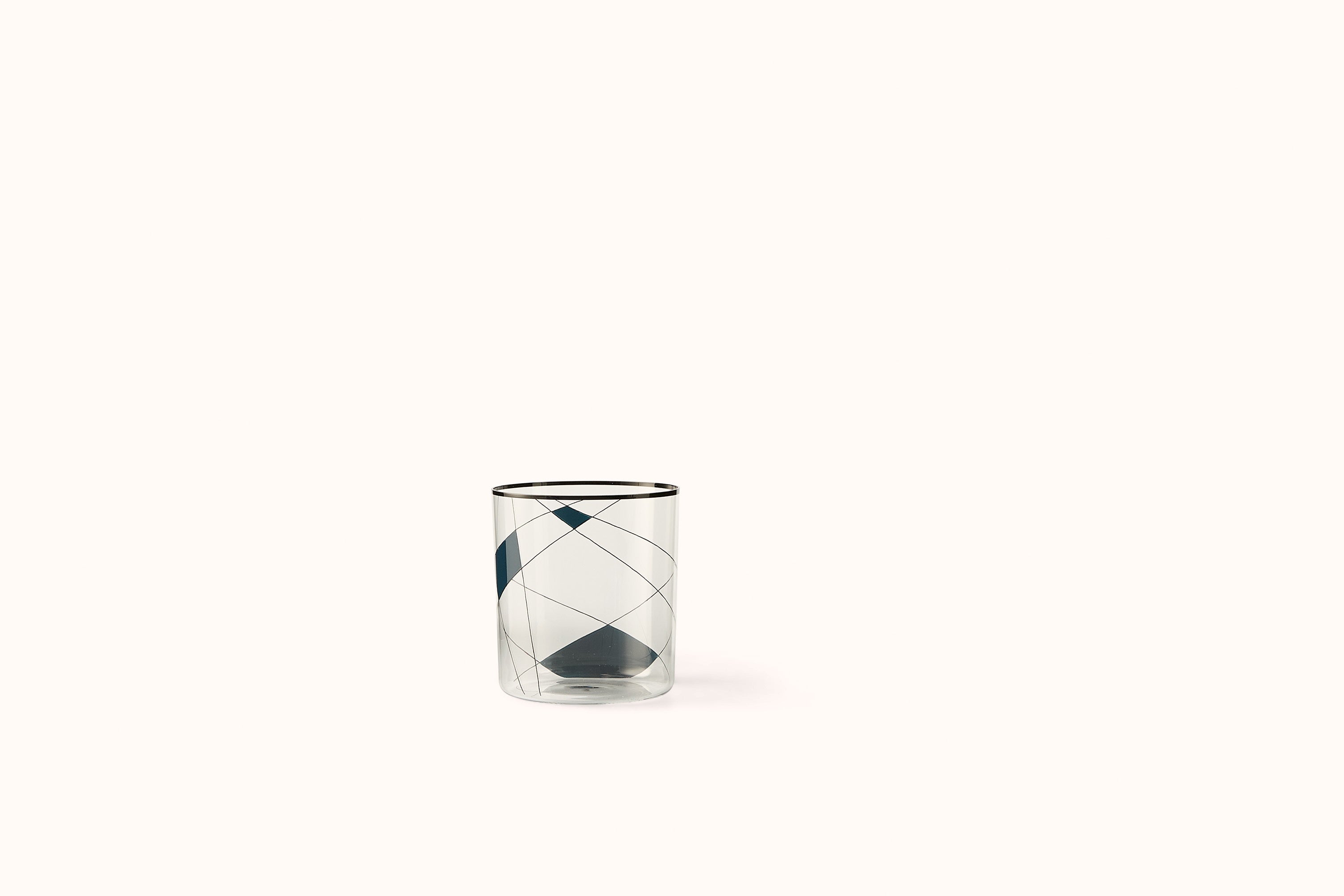 LOBMEYR  GAMPER NEO ENAMEL DIAGONAL PLANES PAINTED TUMBLER- BLUE