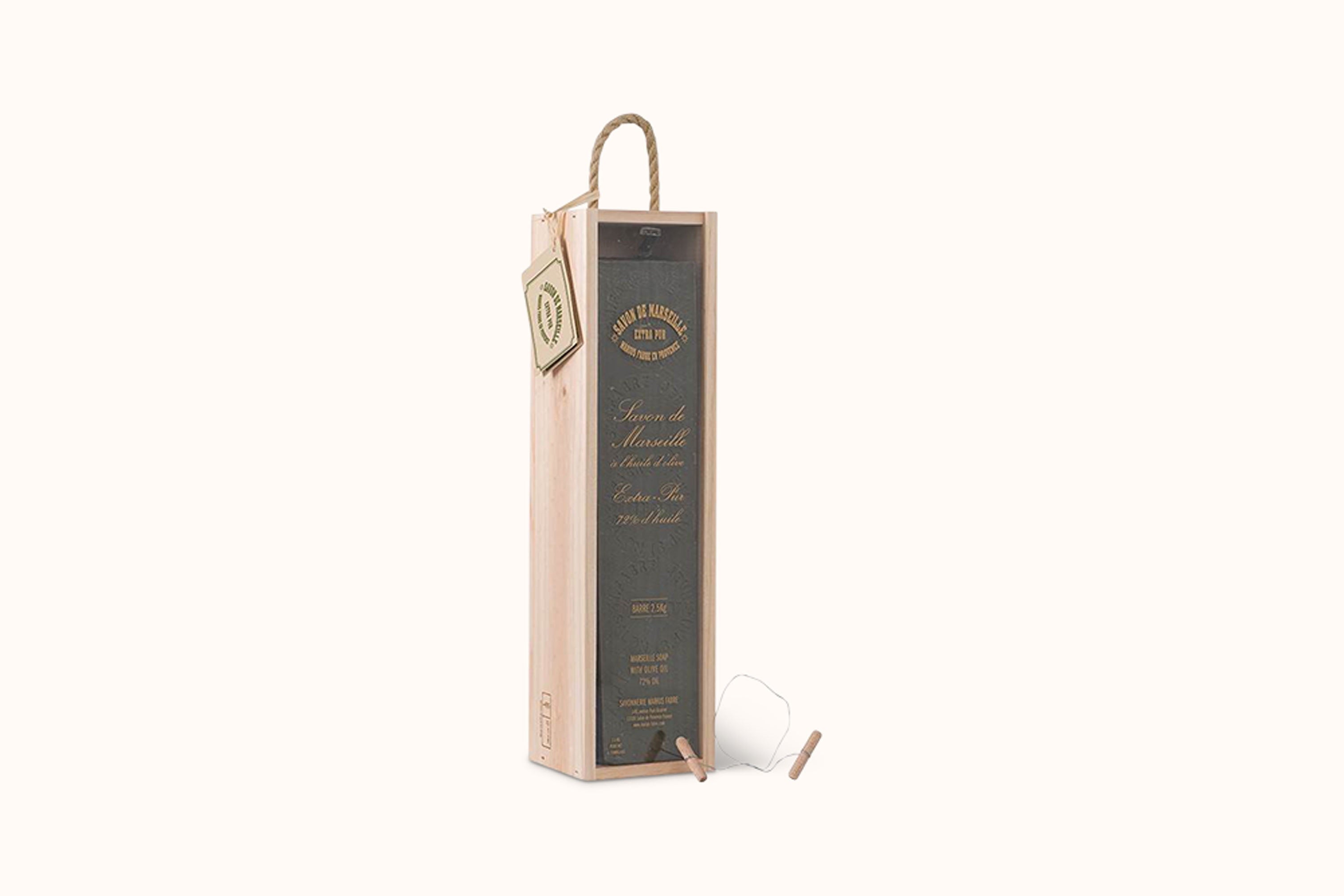 MARIUS FABRE MARSEILLE SOAP BAR IN WOODEN BOX