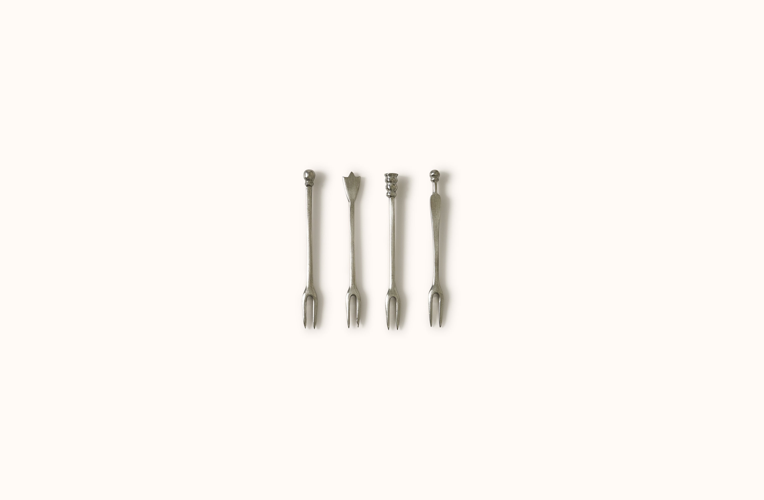 MATCH PEWTER ASSORTED OLIVE FORKS SET