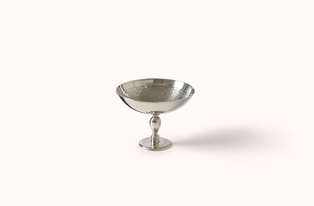 MATCH PEWTER ENGRAVED VENEZIA PEDESTAL BOWL