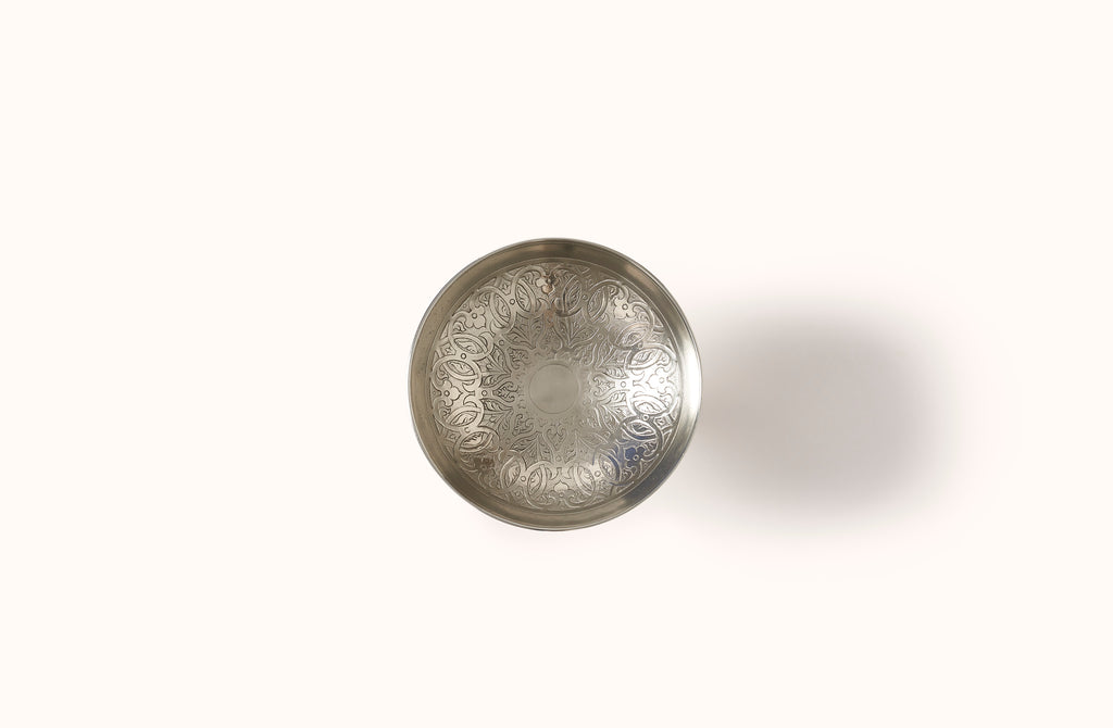 MATCH PEWTER ENGRAVED VENEZIA PEDESTAL BOWL