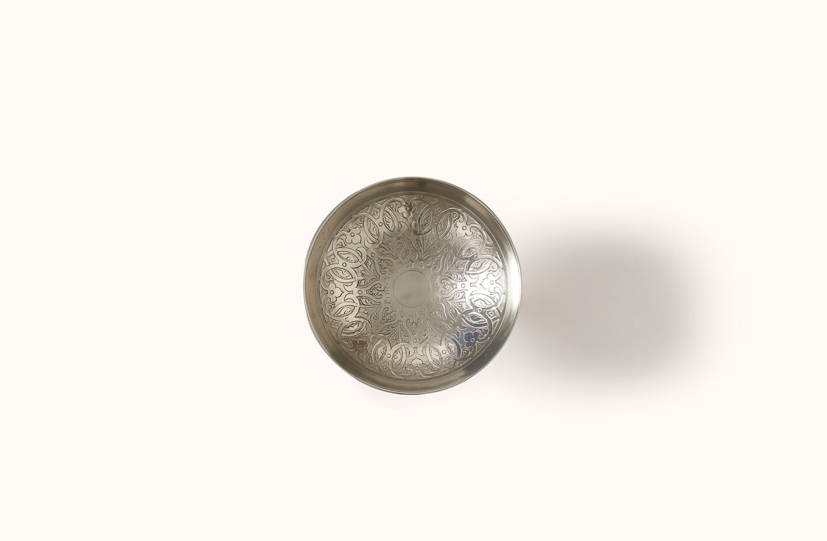 MATCH PEWTER ENGRAVED VENEZIA PEDESTAL BOWL
